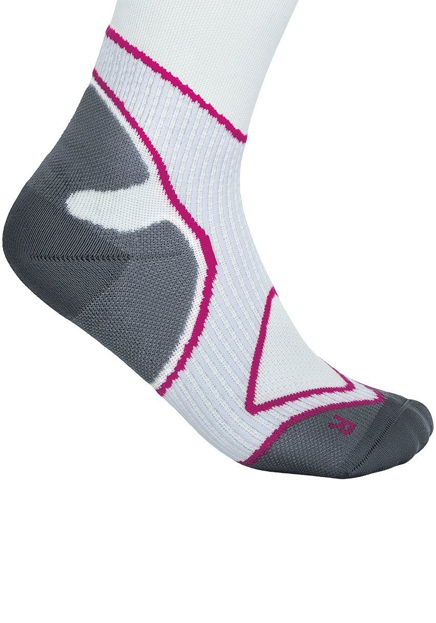 Bauerfeind Run Socks Cut Mid White Performance Socken