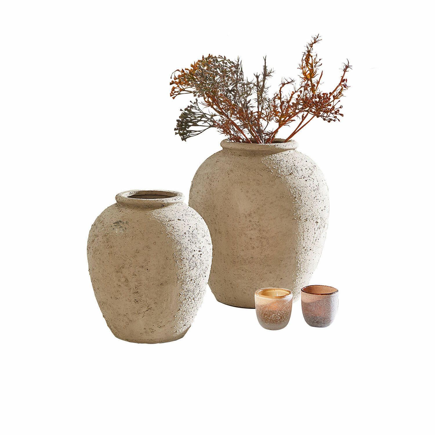 Mirabeau Tischvase Vase 2er Set Zaviro taupe