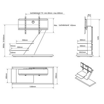 designimpex TV-Rack Design Fernsehtisch HZ-111 Hochglanz TV Möbel TV Rack TV-Halterung