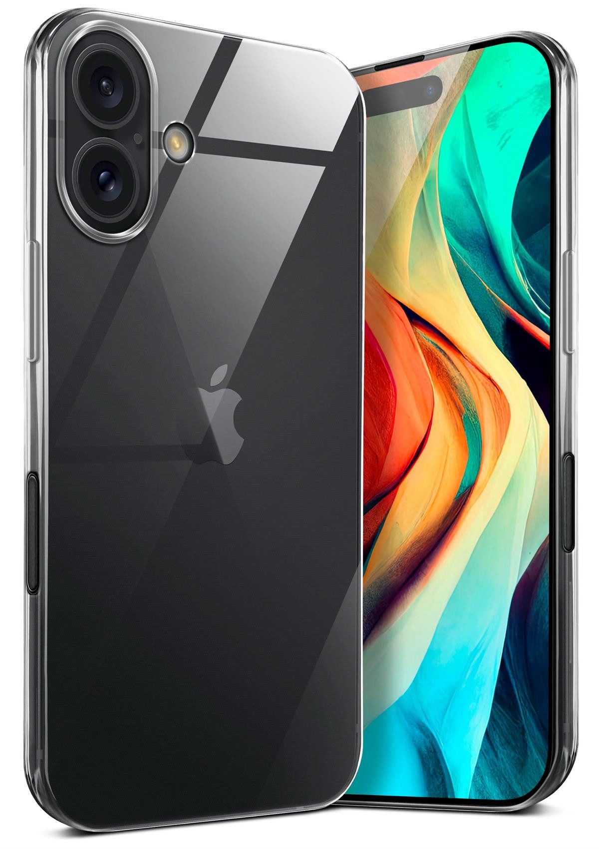 moex Handyhülle moex® Aero Case für Apple iPhone 16, Hülle Silikon durchsichtig, Clear Schutzhülle Transparent Silikonhülle