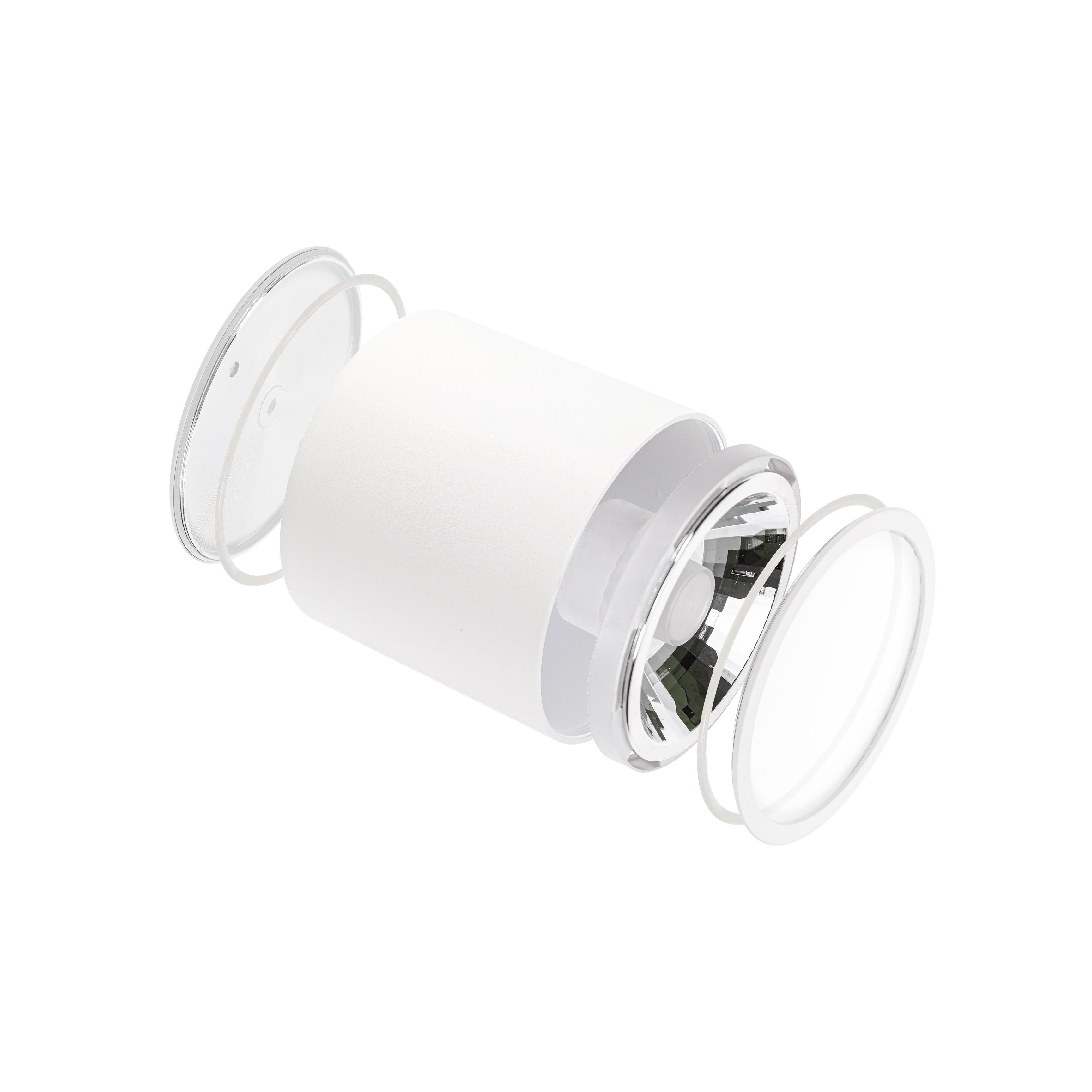 Spectrum Aufbauleuchte LED Chloe AR111 GU10 Außenleuchte weiß Deckenleuchte IP65 max.12W rund, Kein Leuchtmittelenthalten, Außenleuchte