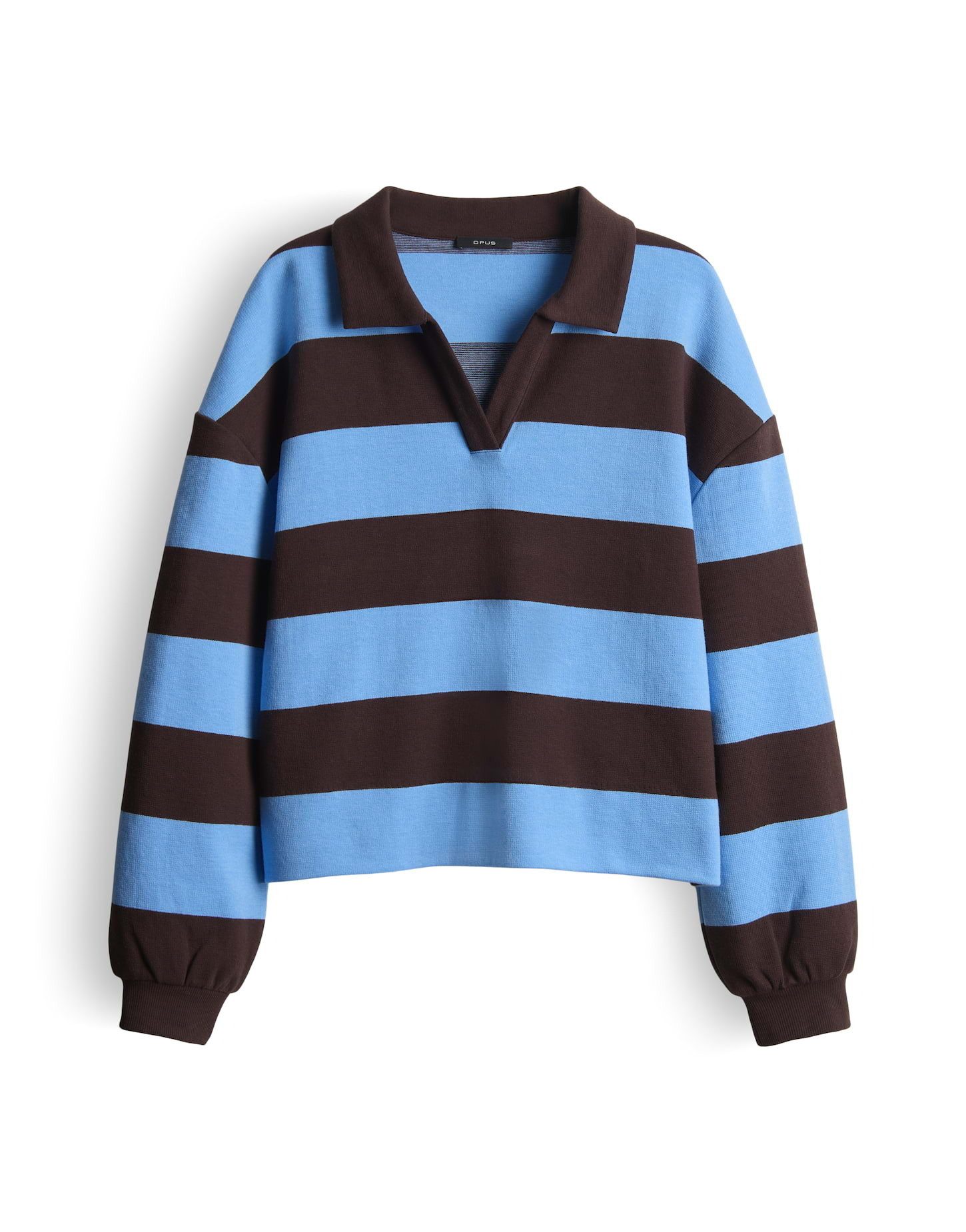 OPUS Sweatshirt GLOCKI Loose mit breiten Rugby Streifen weite Passform, wei günstig online kaufen