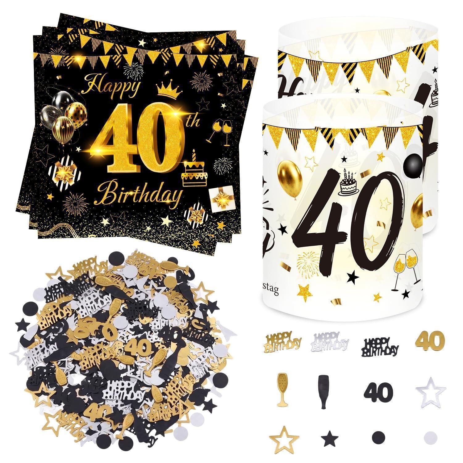 LuxusKollektion Deko-Buchstaben Tischdeko 40. Geburtstag Schwarz-Gold 41tlg (1 St)