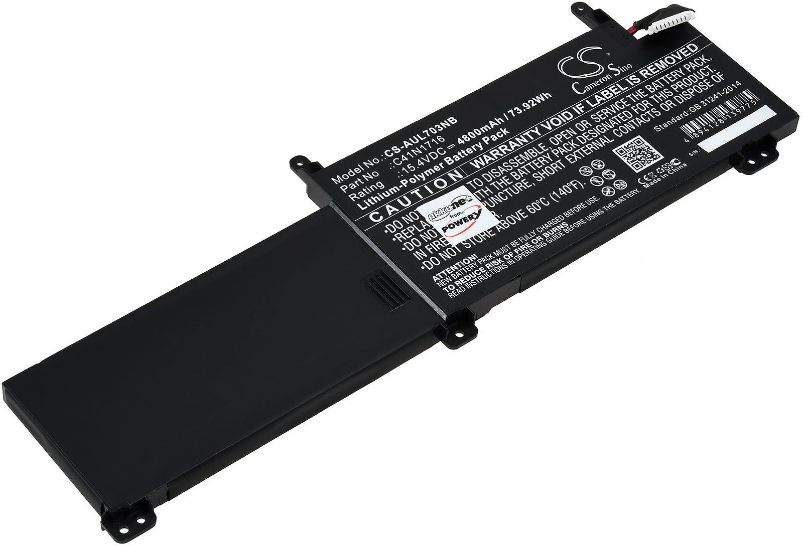 Powery Akku für Asus Typ 0B200-02770000 Laptop-Akku