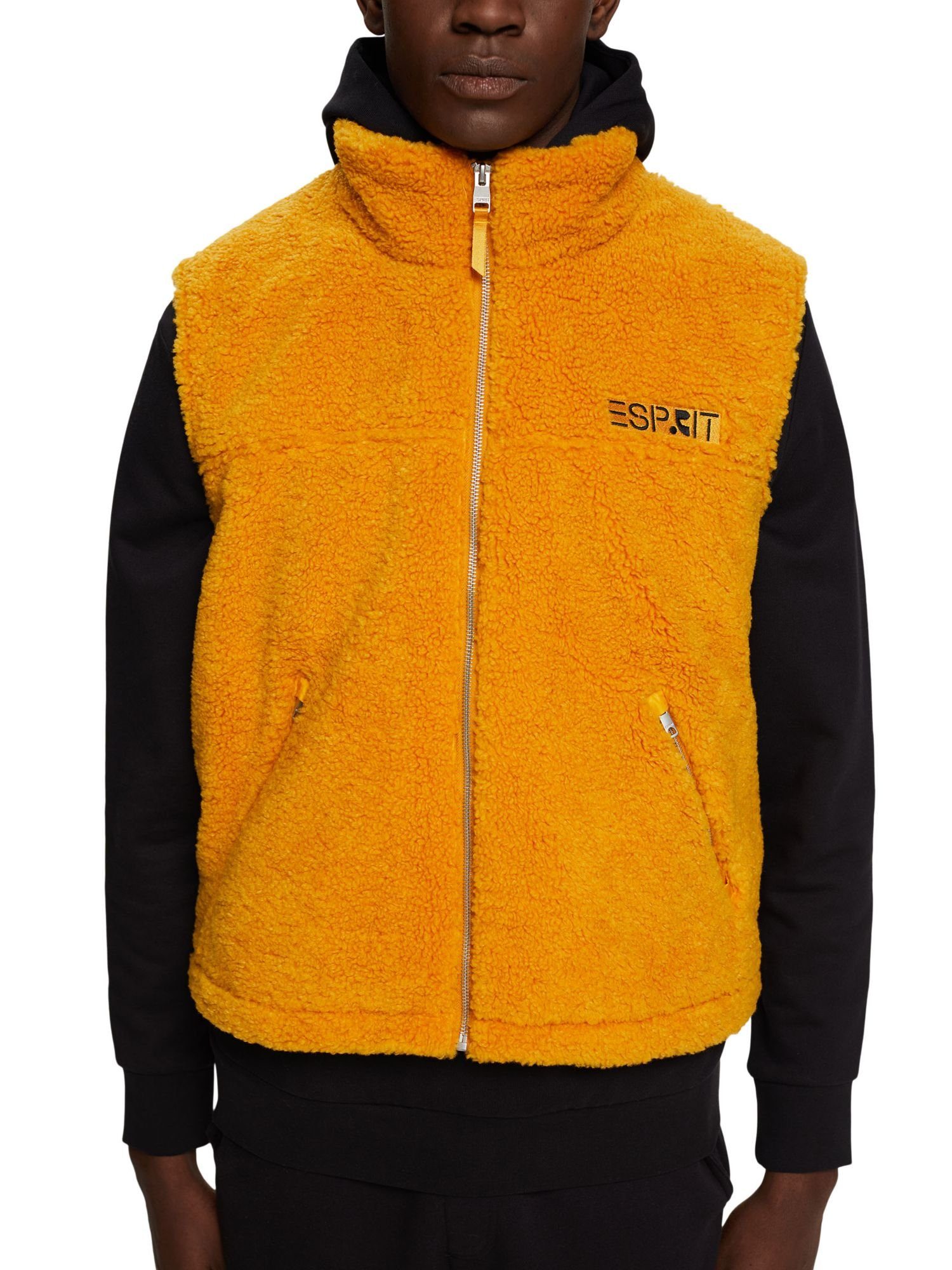 Esprit Funktionsweste Logo-Stitching YELLOW mit aus Teddyfleece Weste