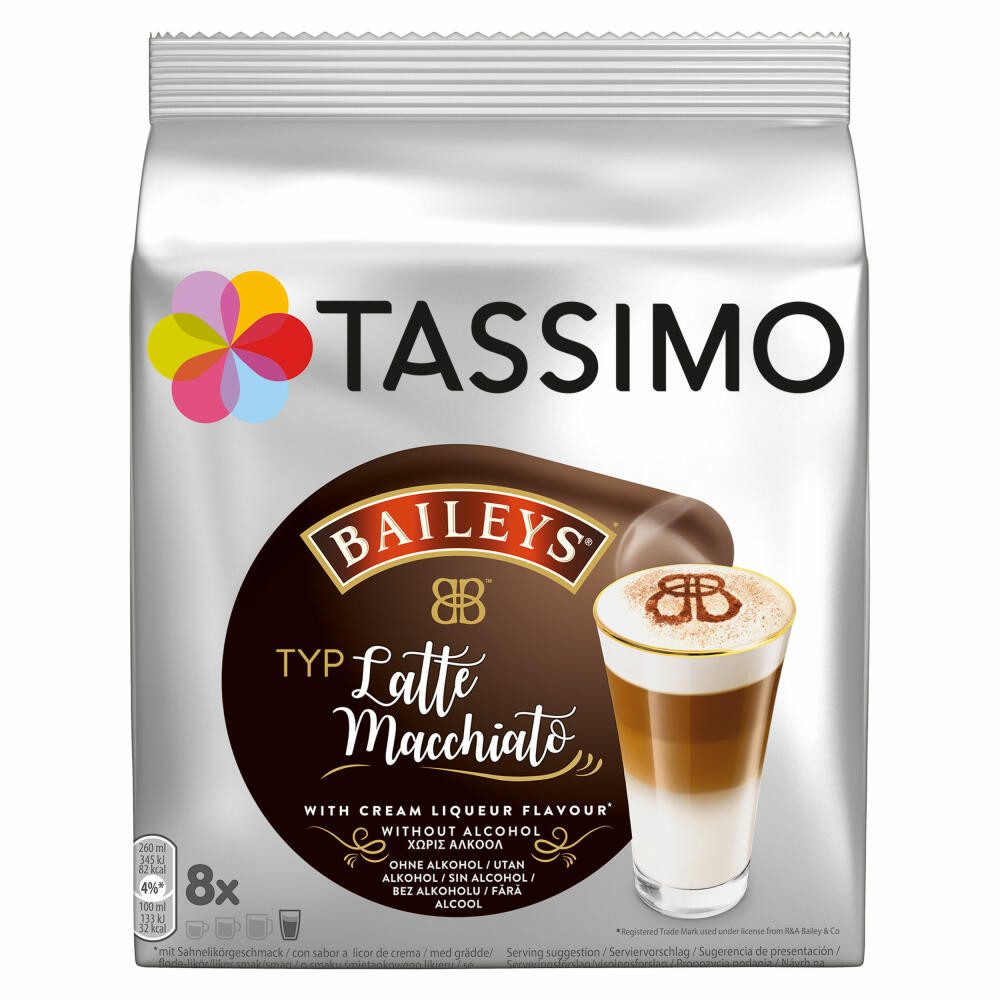 TASSIMO Kaffee Latte Macchiato Baileys, 8 Portionen