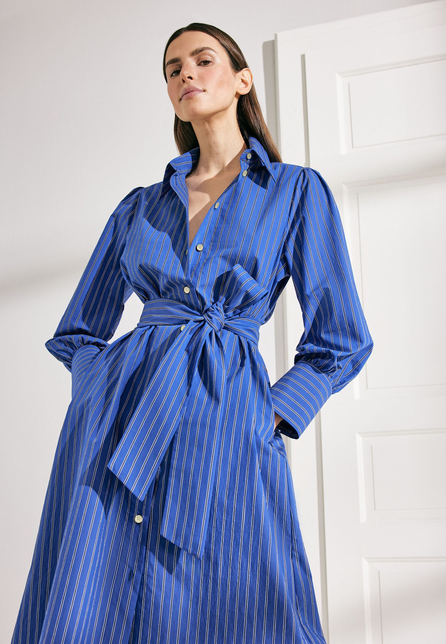 seidensticker Sommerkleid 1/1 Kragen Gestreift