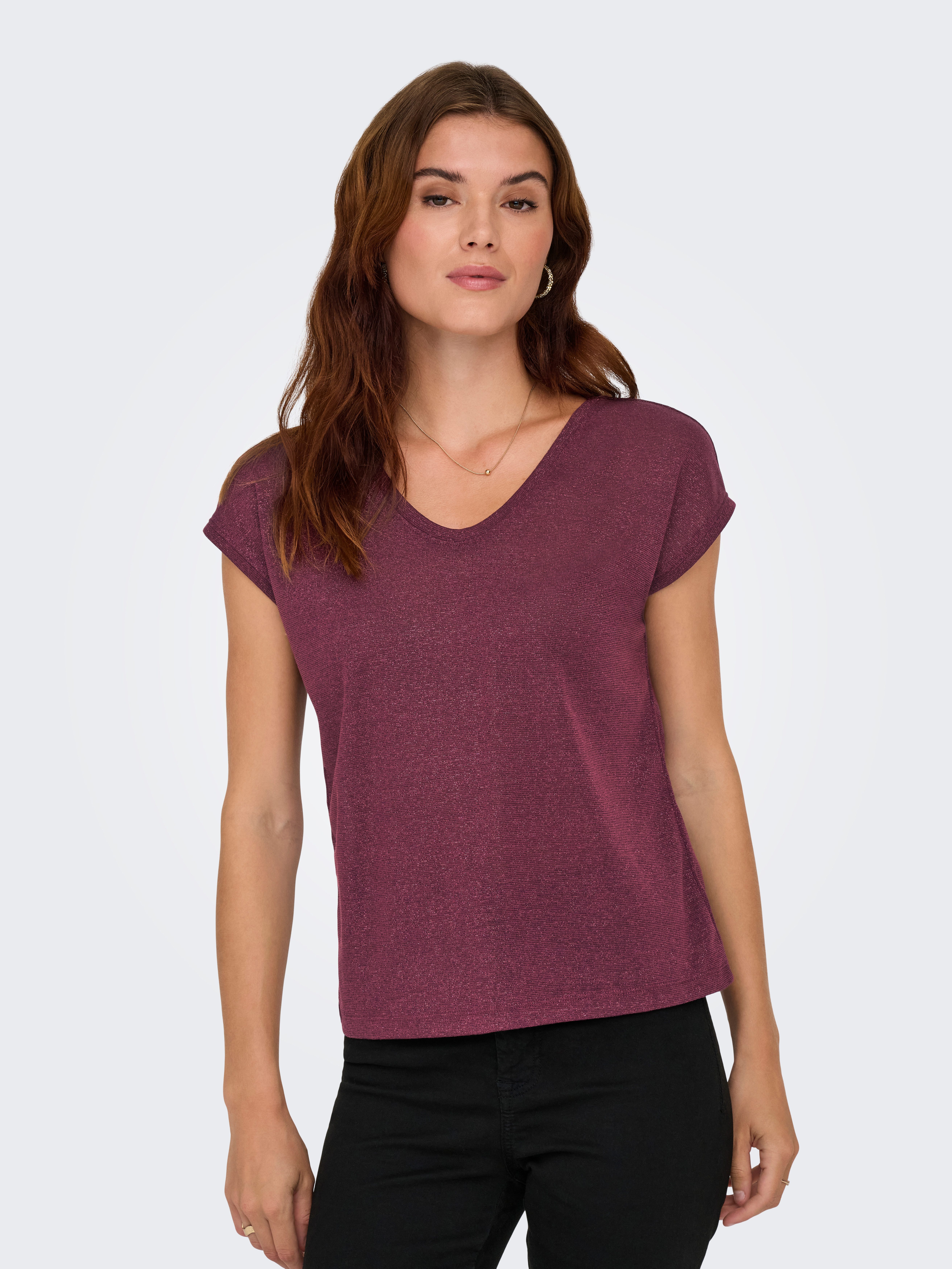 ONLY Kurzarmshirt ONLSILVERY S/S V NECK günstig online kaufen
