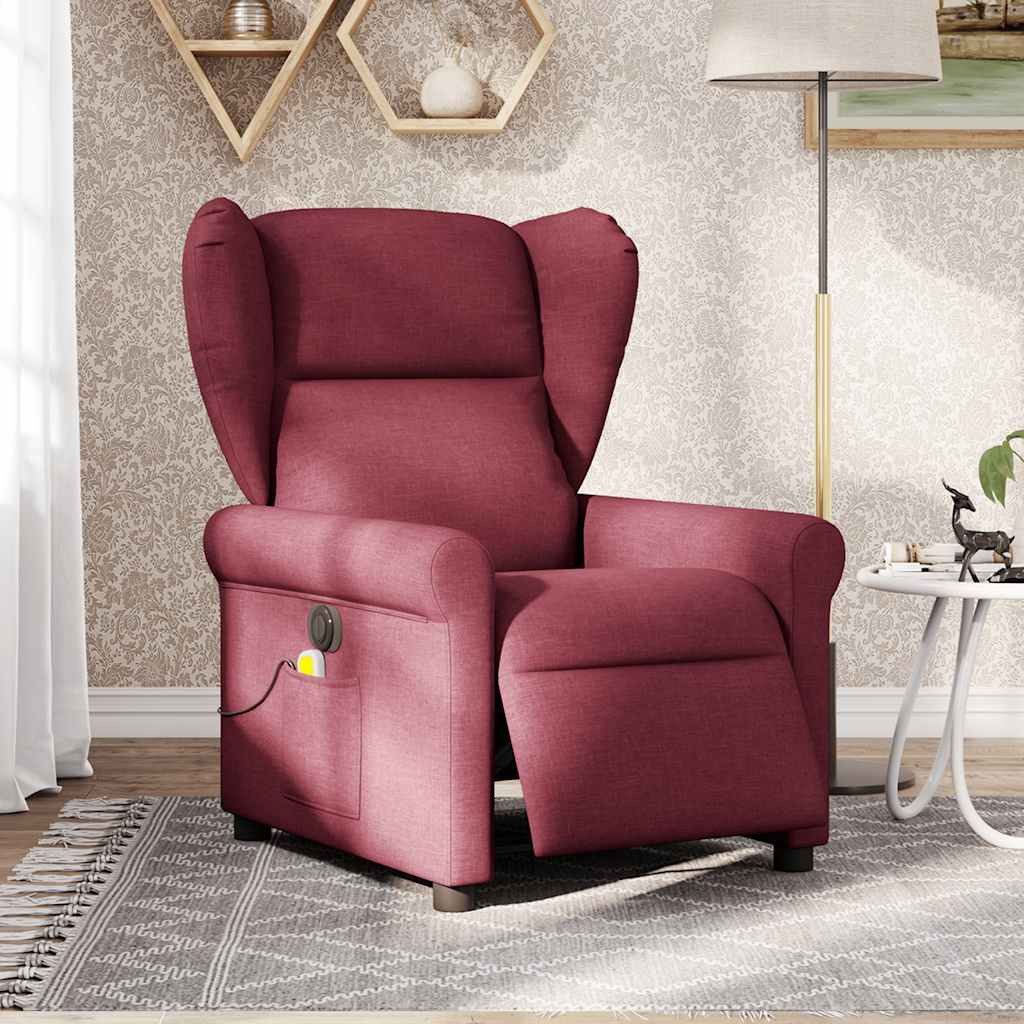 vidaXL Sessel Massagesessel Elektrisch Weinrot Stoff günstig online kaufen