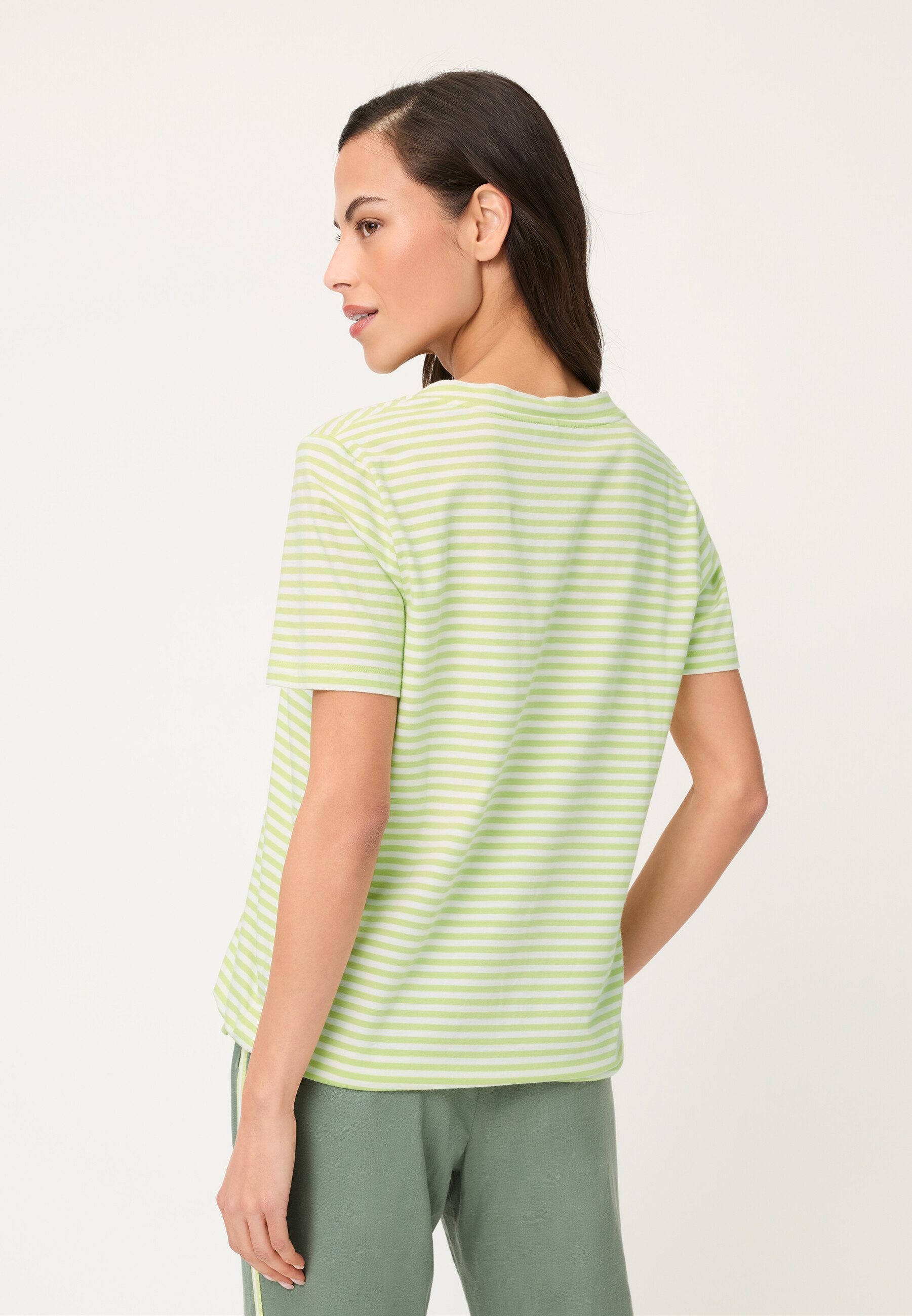 Olsen T-Shirt Shirt mit V-Ausschnitt und Tunnelzug