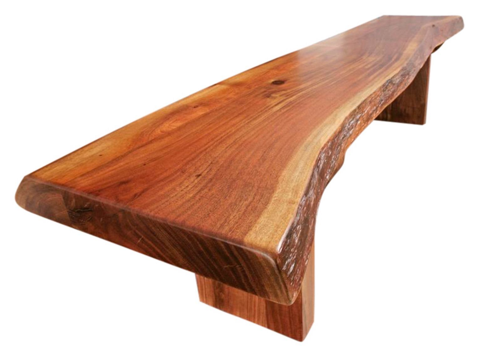 Massivmoebel24 Bank FREEFORM (Baumbank Akazie 155x38x45 walnuss lackiert FREEFORM #106), Baumbank Akazie 155x38x45 walnuss lackiert FREEFORM #106