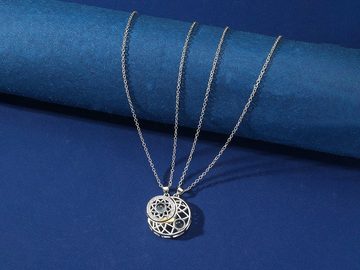 Eyecatcher Edelstahlkette Silberne Halskette mit Zirkonia Set kombinierbar