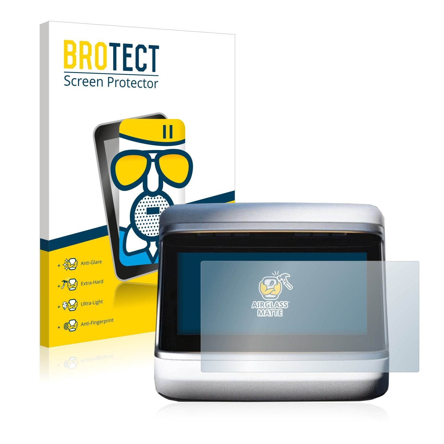 BROTECT Displayschutzglas Folie für Tesla Model S Plaid 2023 (Hinteres Display), Schutzfolie Glas Panzer Display Schutz matt