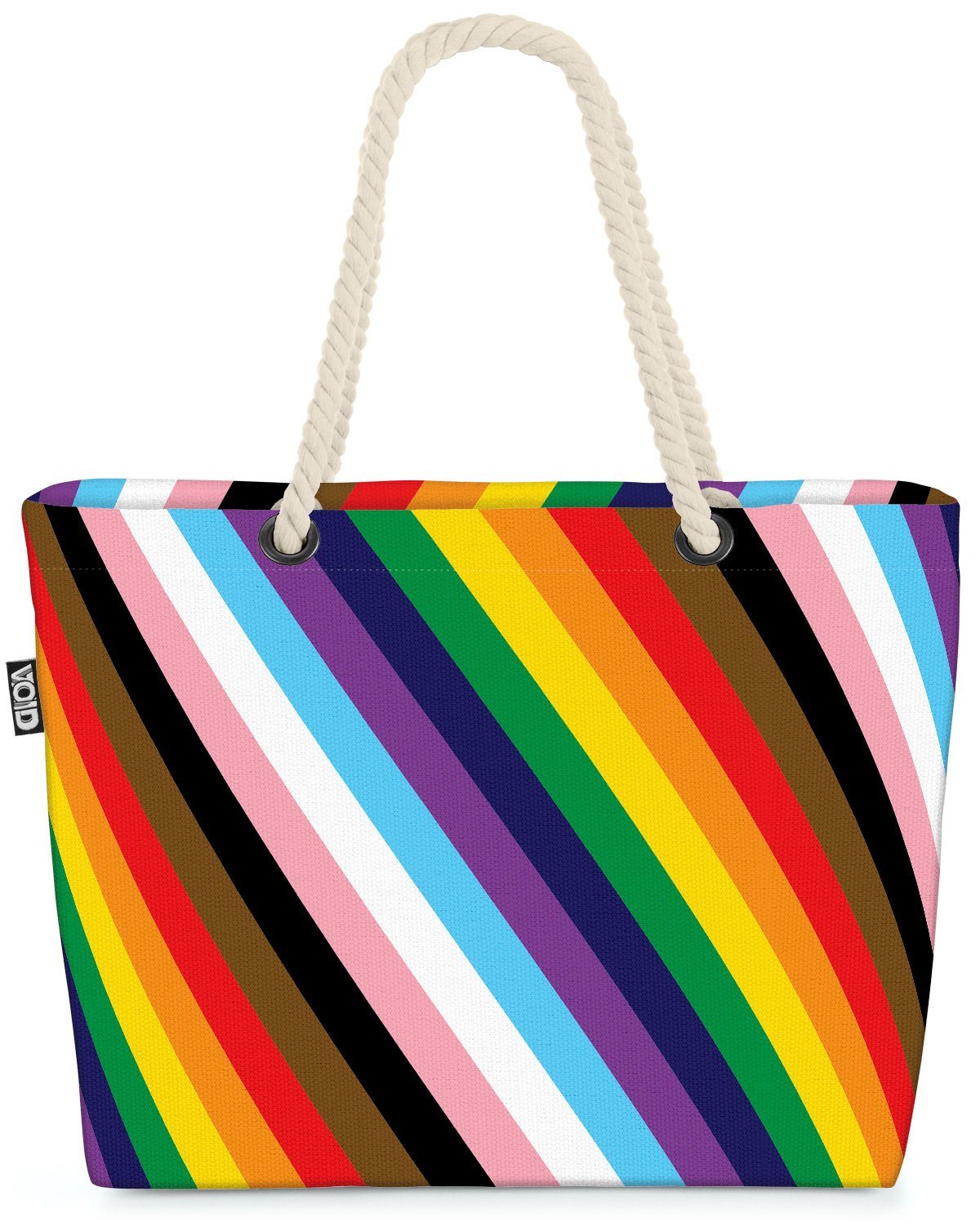 VOID Strandtasche (1-tlg), Pride Stripes Streifen gestreift Fahne Flagge Farben Gay pride flag p