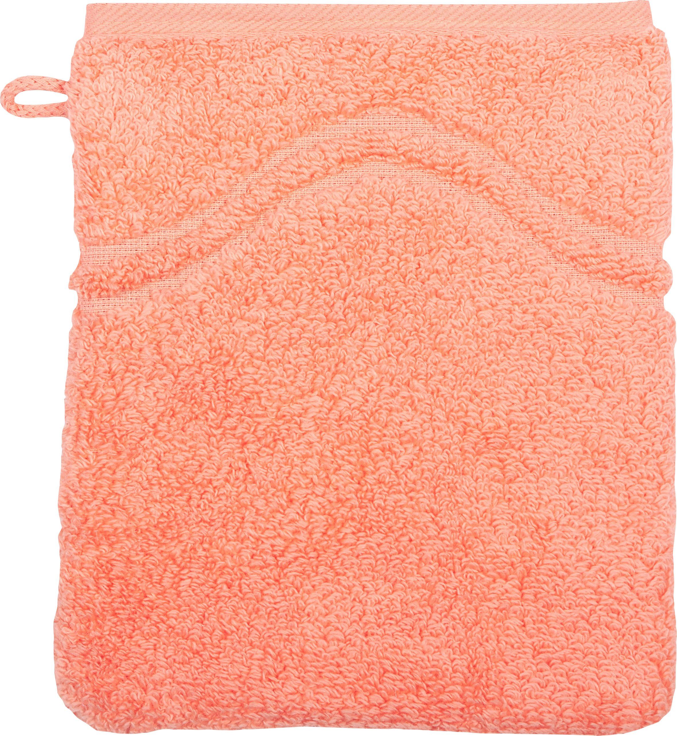 ROSS Waschhandschuh mit Wellen-Bordüre feeling peach/pink Cashmere (6-tlg)