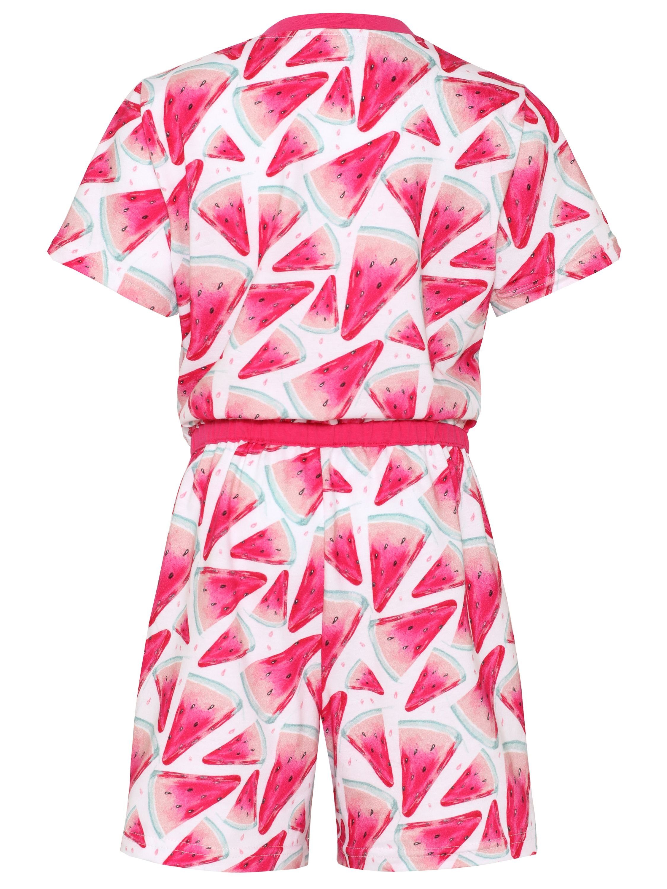 Schlafanzug Schlafanzug MS10-267 Amaranth/Wassermelone Short Overall Mädchen Merry Style