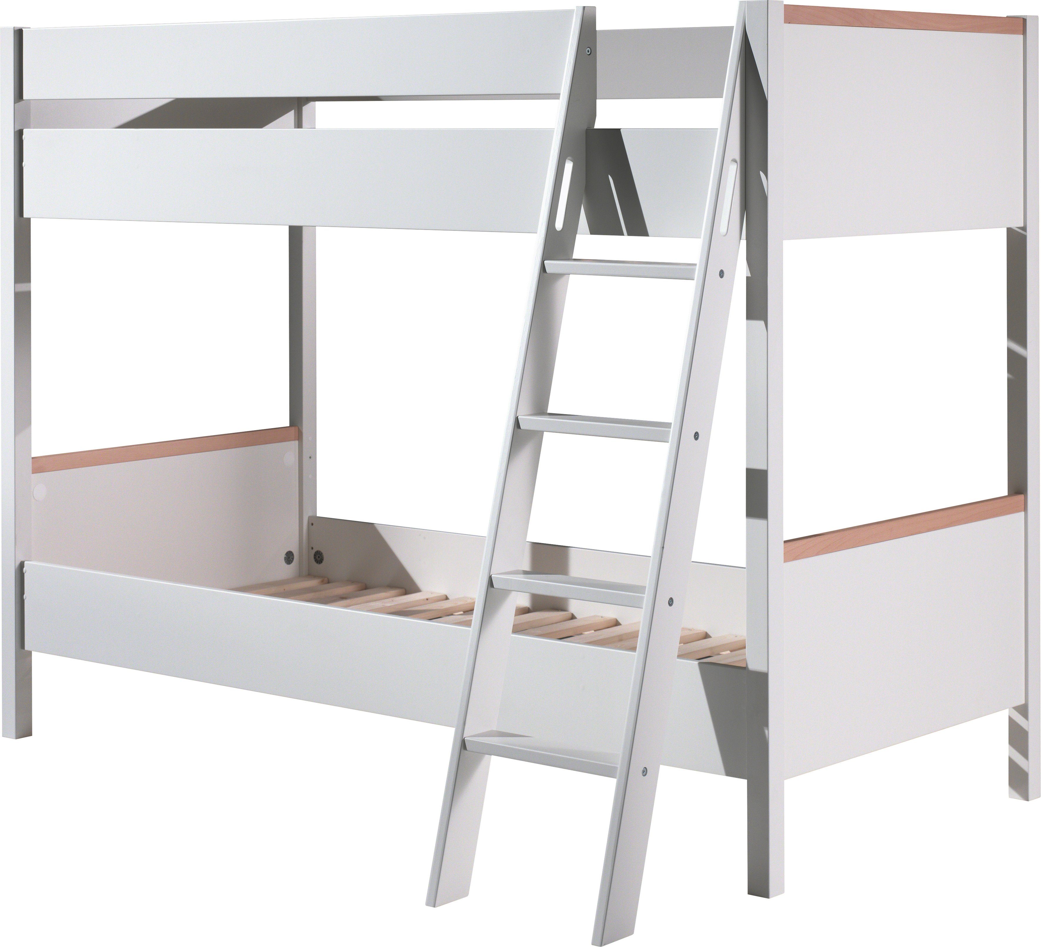 Vipack Etagenbett London (Made in Europe), mit Melamin-Oberfläche und Rollrost