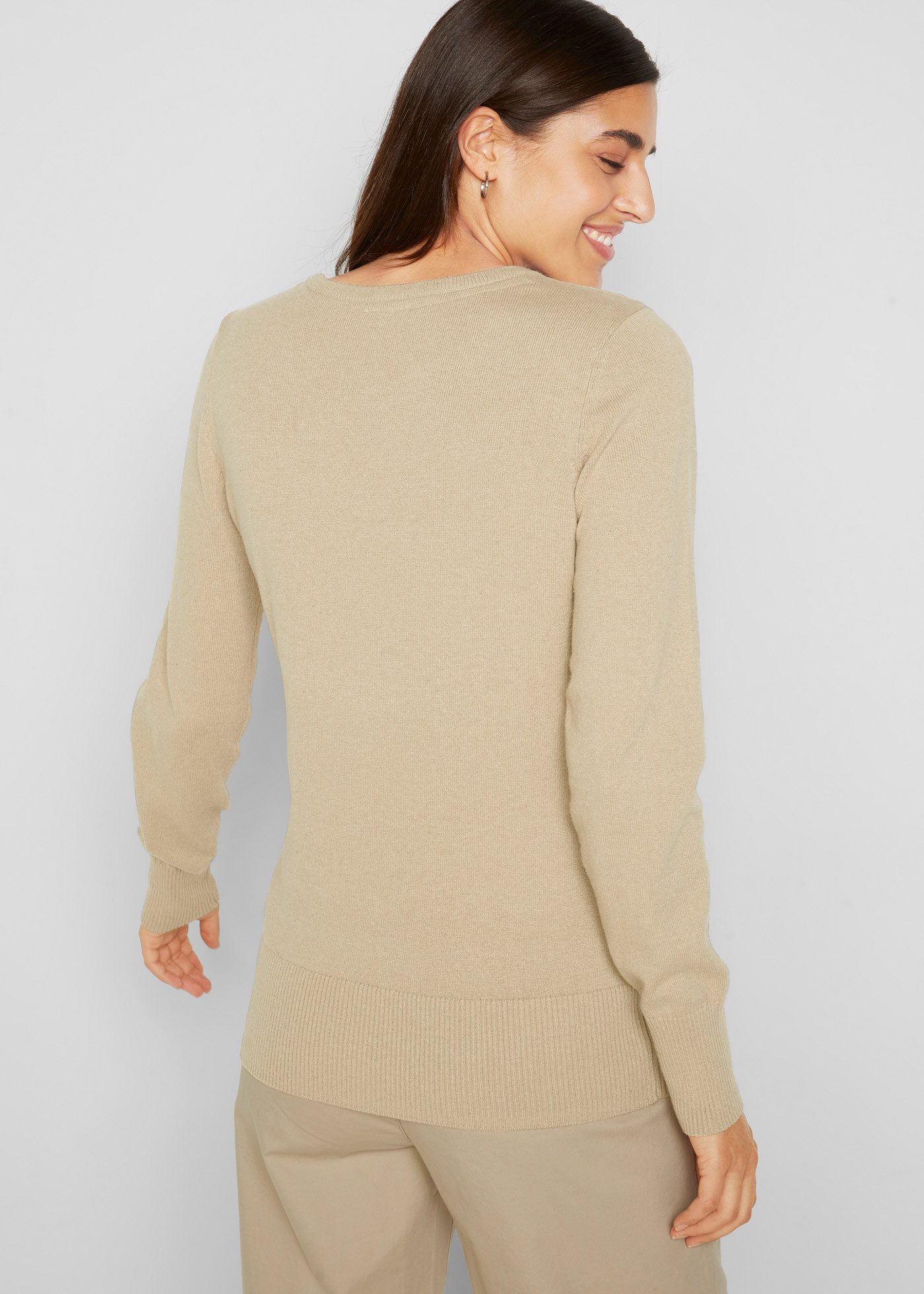 bonprix Strickpullover in schmaler Silhouette und Rundhalsausschnitt günstig online kaufen