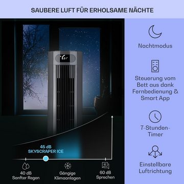 Klarstein Ventilatorkombigerät Skyscraper Frost Luftkühler, mit Wasserkühlung & Eis mobil Klimagerät ohne Abluftschlauch