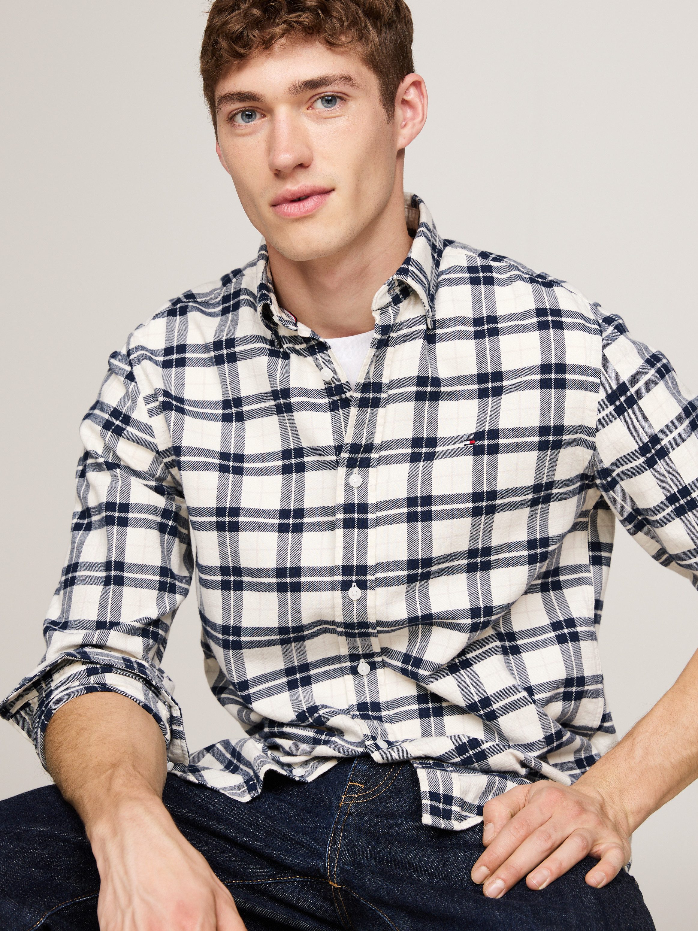 Tommy Hilfiger Langarmhemd BRUSHED EASY CHECK Regular Fit SHIRT mehrfarbig günstig online kaufen