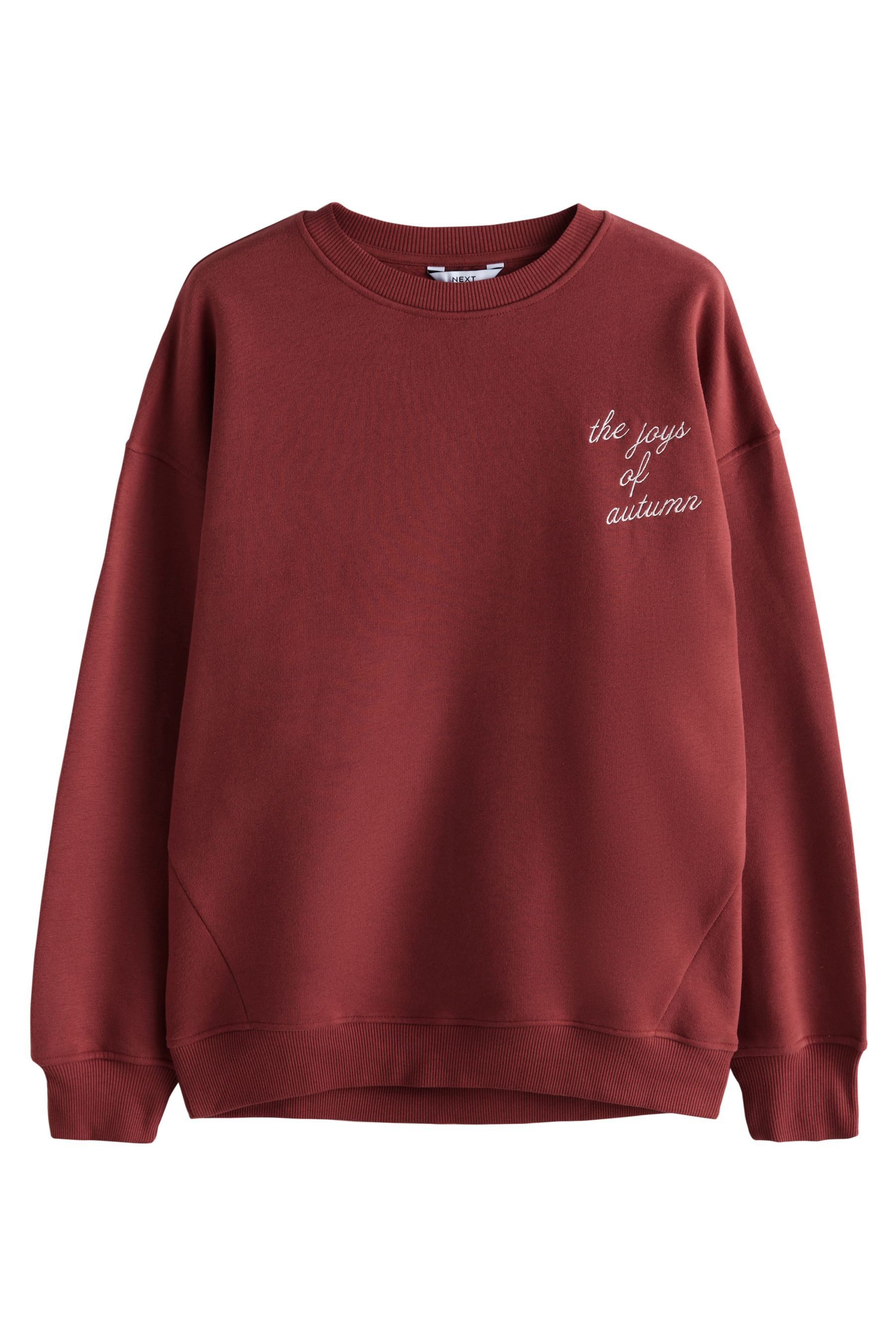 Next Sweater Rundhals-Sweatshirt, Stickerei und Grafik (1-tlg) günstig online kaufen