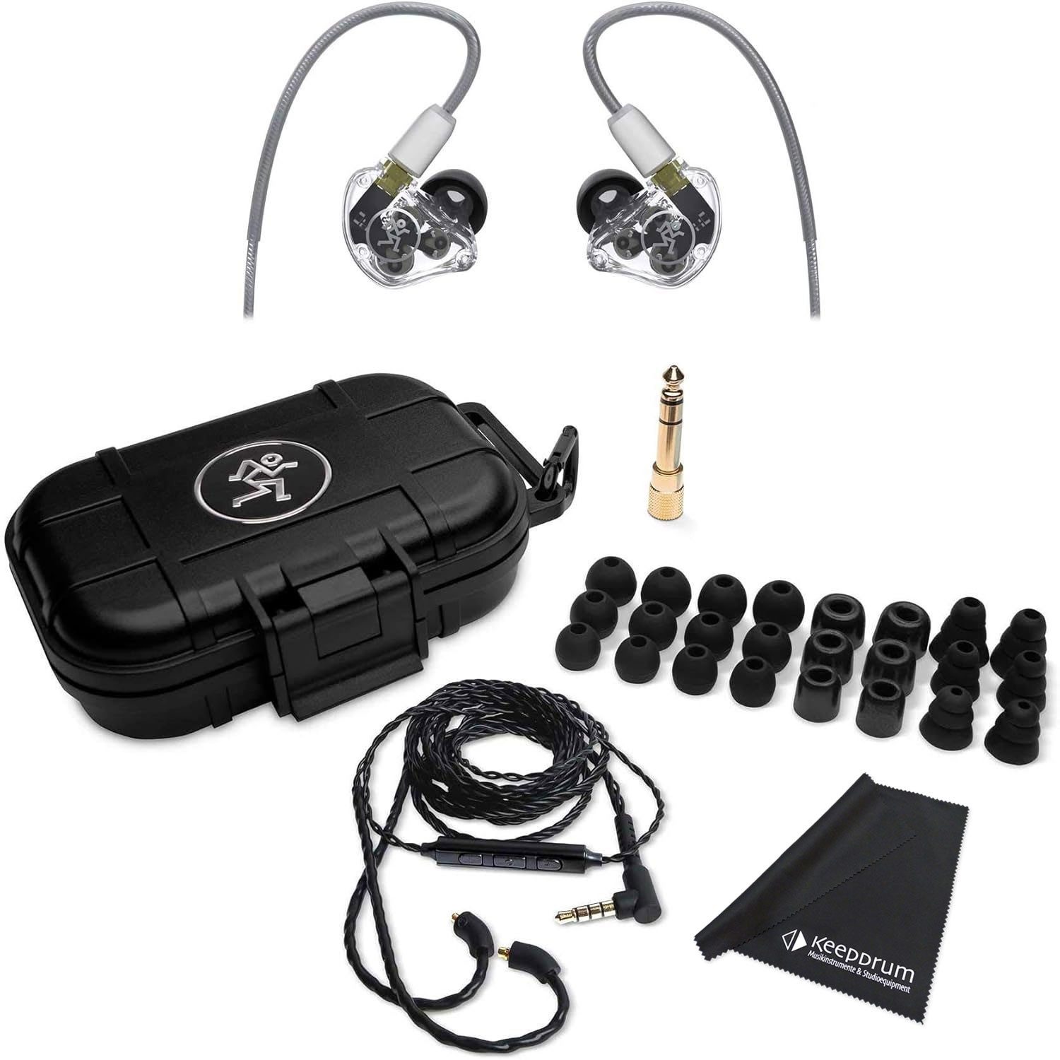 MACKIE Mackie In-Ear Kopfhörer MP-320 mit Tuch In-Ear-Kopfhörer (In-Ear Kopfhörer, Kabel, Vorteils-Set mit Tuch)