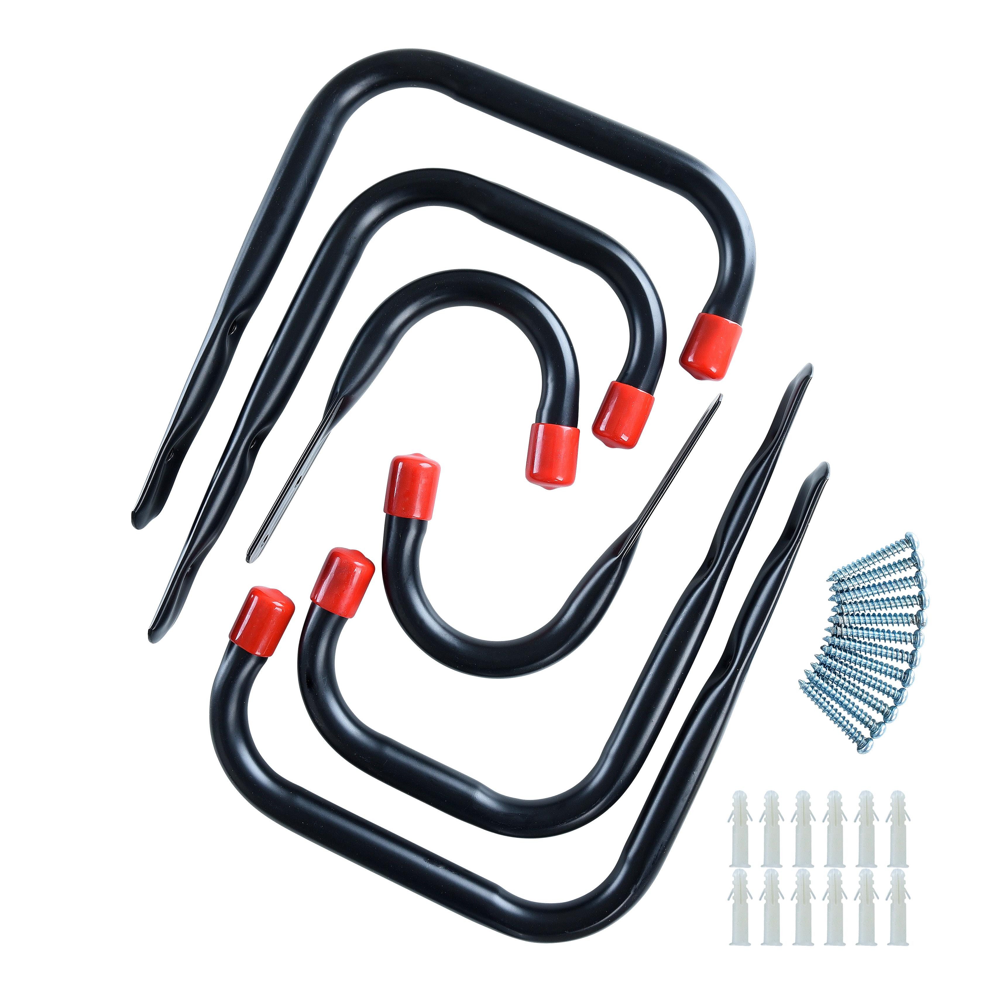 ESTEXO Werkzeughalter Montagehaken Wandhaken Haken Hakenset Universalhaken 6er Set Schwarz