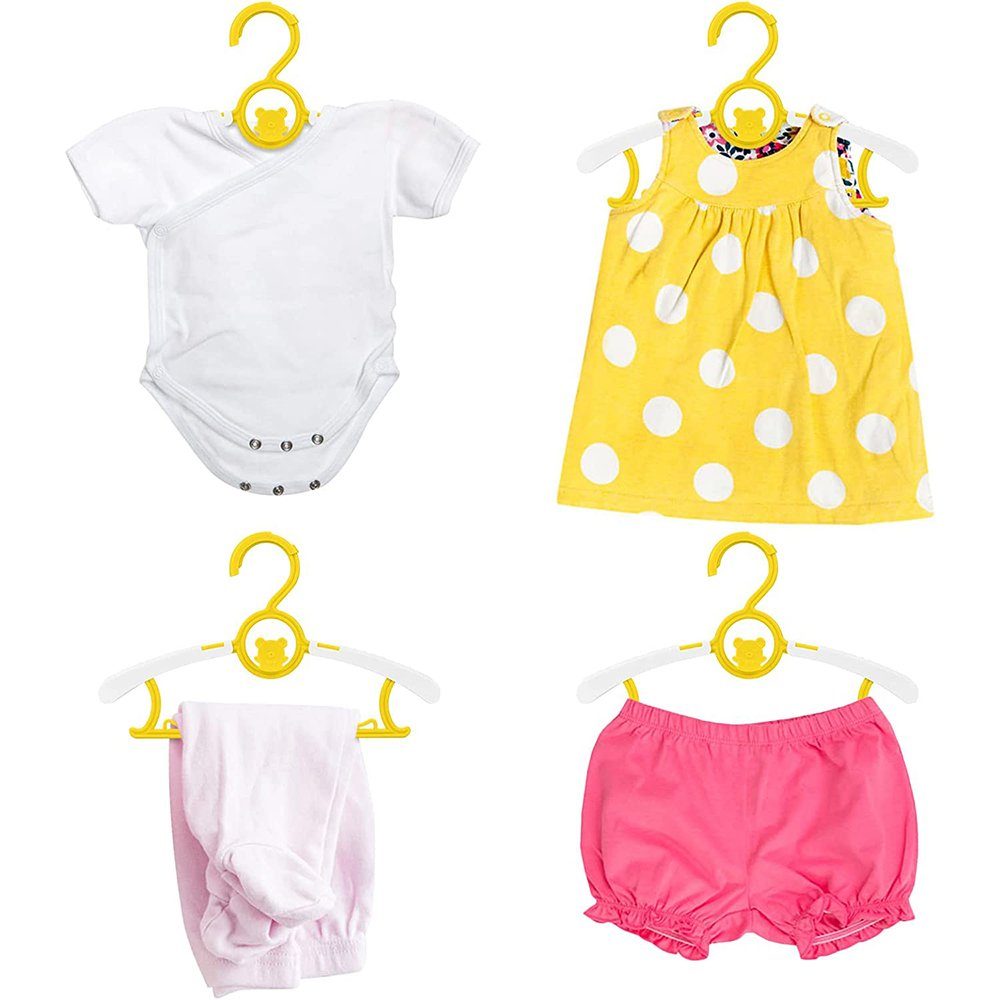 zggzerg Kleiderbügel Kleiderbügel Kinder, 20 Stapelbare Stück Antirutsch Kleiderbügel Baby Gelb