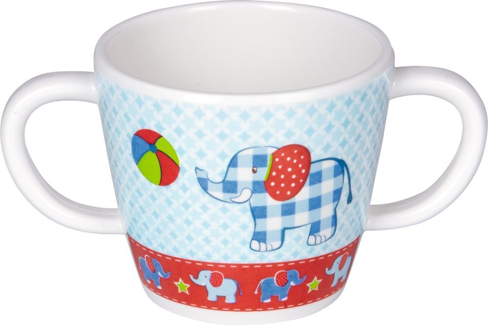 COPPENRATH DIE SPIEGELBURG Kindergeschirr-Set Coppenrath 14052 - Baby Glück - Melamin Tasse mit 2 Henkeln - Elefant