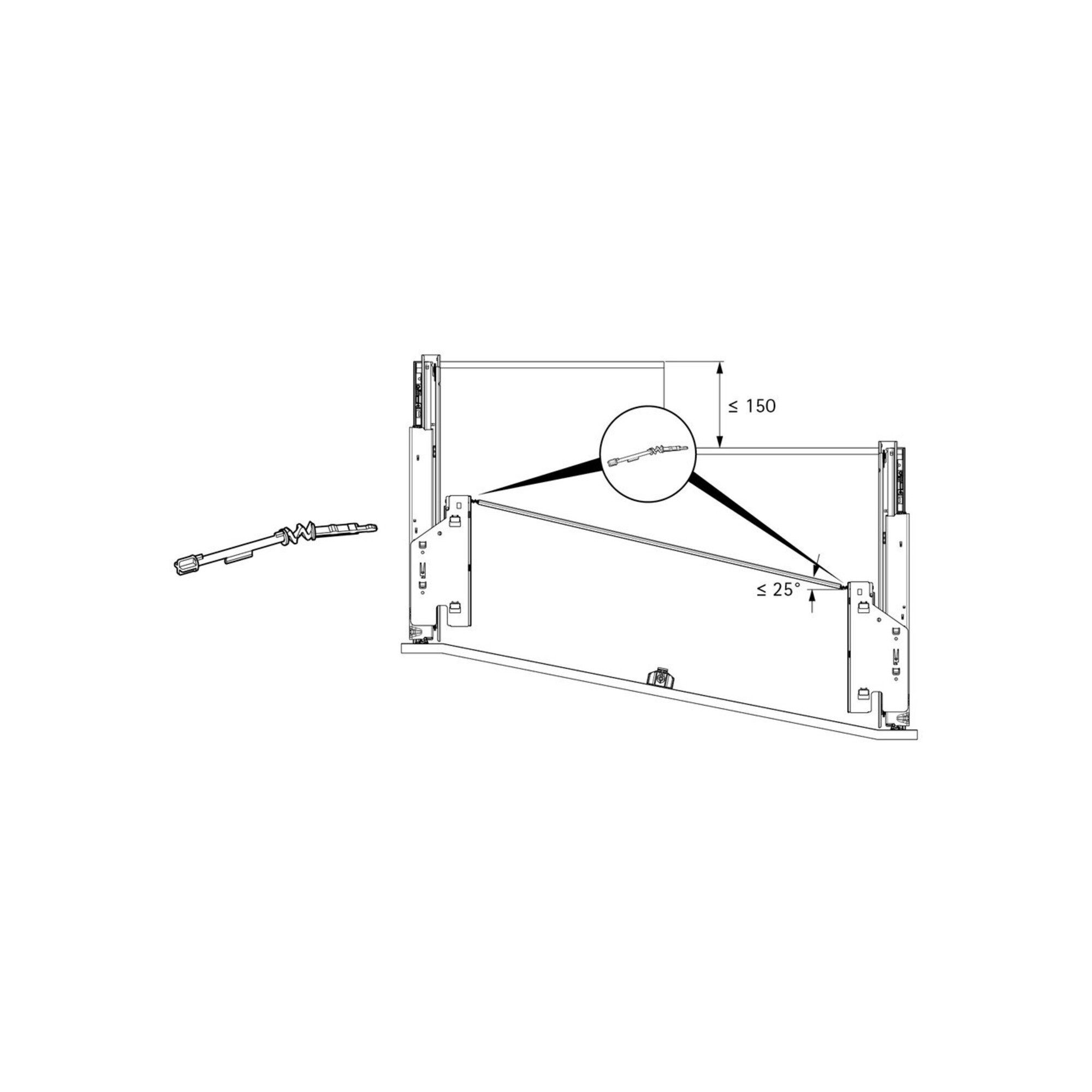Hettich Teleskop-Vollauszug Hettich Schubkasten-Adapter flexibel, 9262213 anthrazit