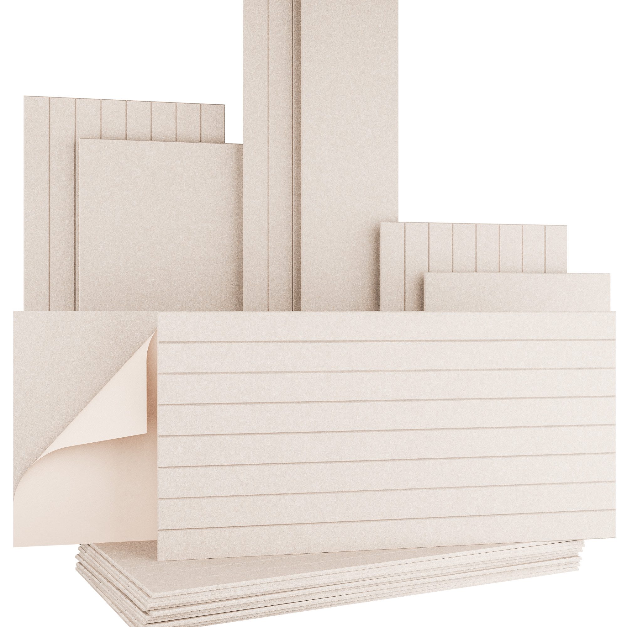 AKUSTIKO Schallschutzpaneel, BxL: 60x120 cm, (Selbstklebend 120x60cm - 8 Stück Beige Akustik Wandpaneele Schallschutz & Raumakustik Panels Filz 9mm Hexim Decken- & Wandverkleidung Akustik Decke (5.76m)