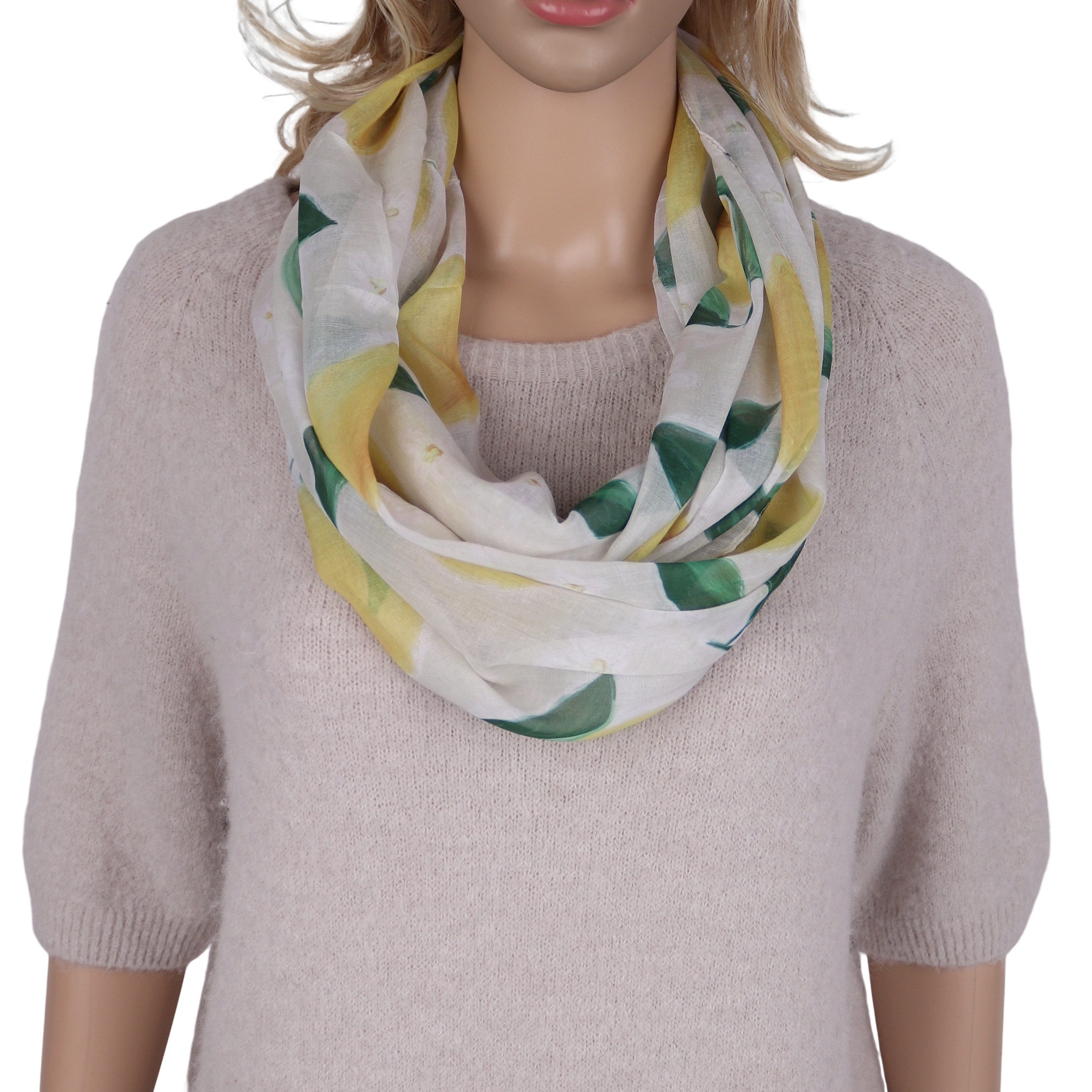 Loop Damen Schal mit Tollem Muster Weich aus 100% Viskose, Schlauchschal