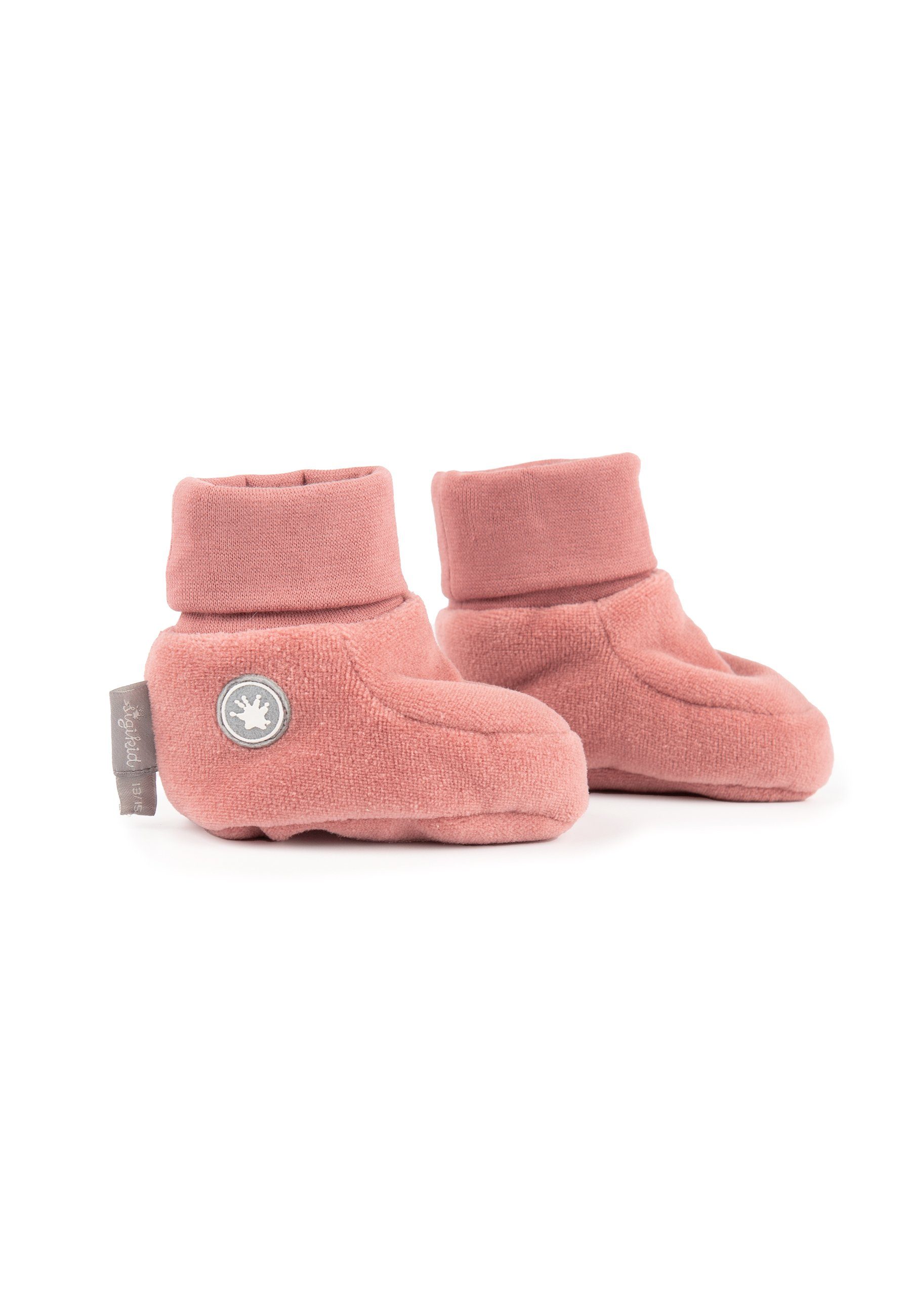 Sigikid Baby Schuhe Stoffschuhe Nicki Velours, wattiert Krabbelschuh (1-tlg) rosa