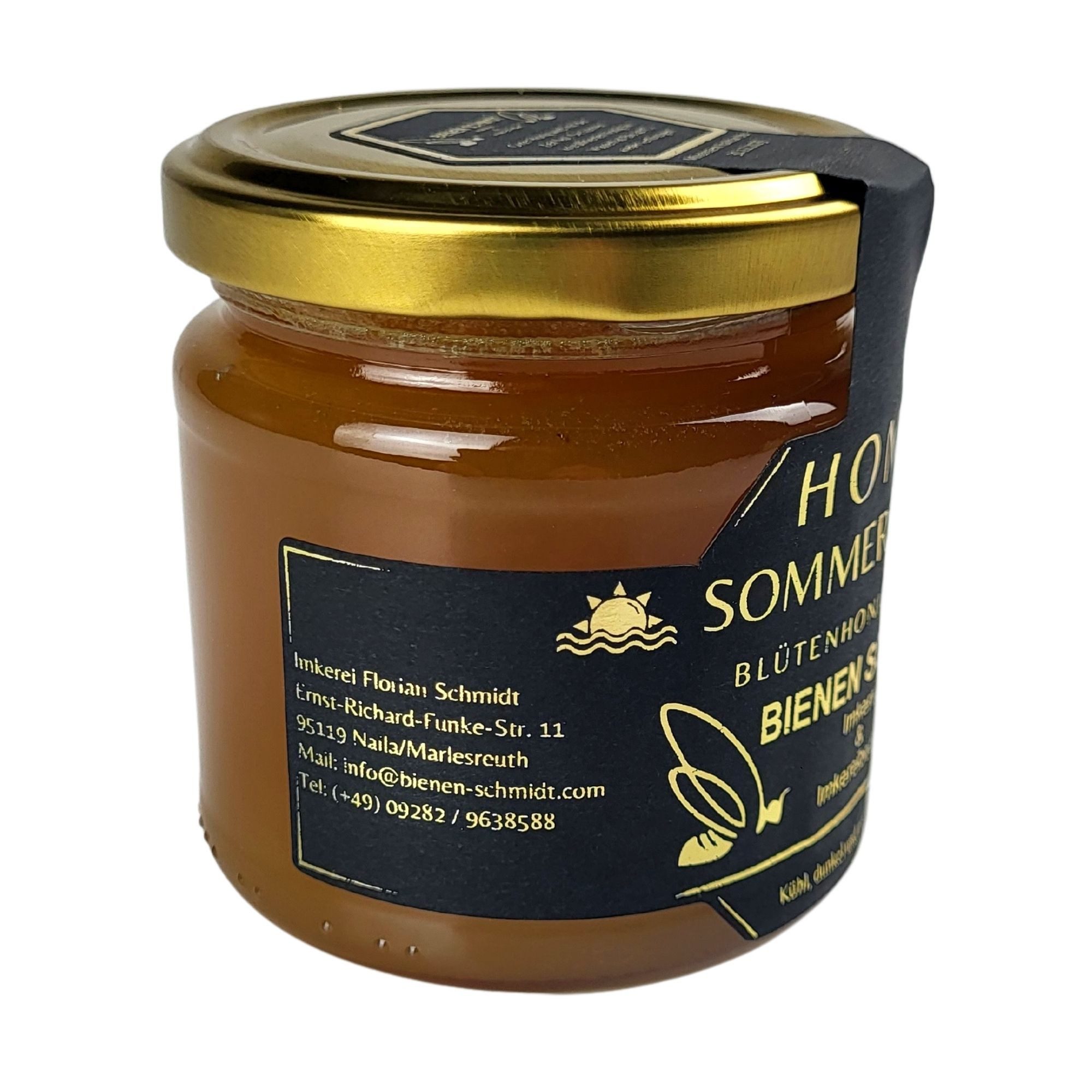 BIENEN SCHMIDT Honig "SOMMERTRAUM" 250 g im Glas, 1 x 250 g, Sommerblütenhonig aus Oberfranken, rein und natürlich, deutscher Honig
