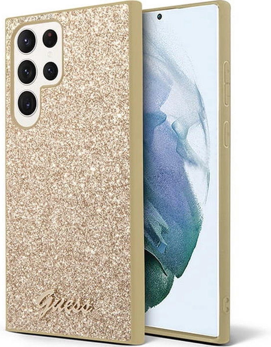 Guess Etui Glitter Flakes Case für Samsung Galaxy S23 Ultra (S918) - Gold, Back Cover