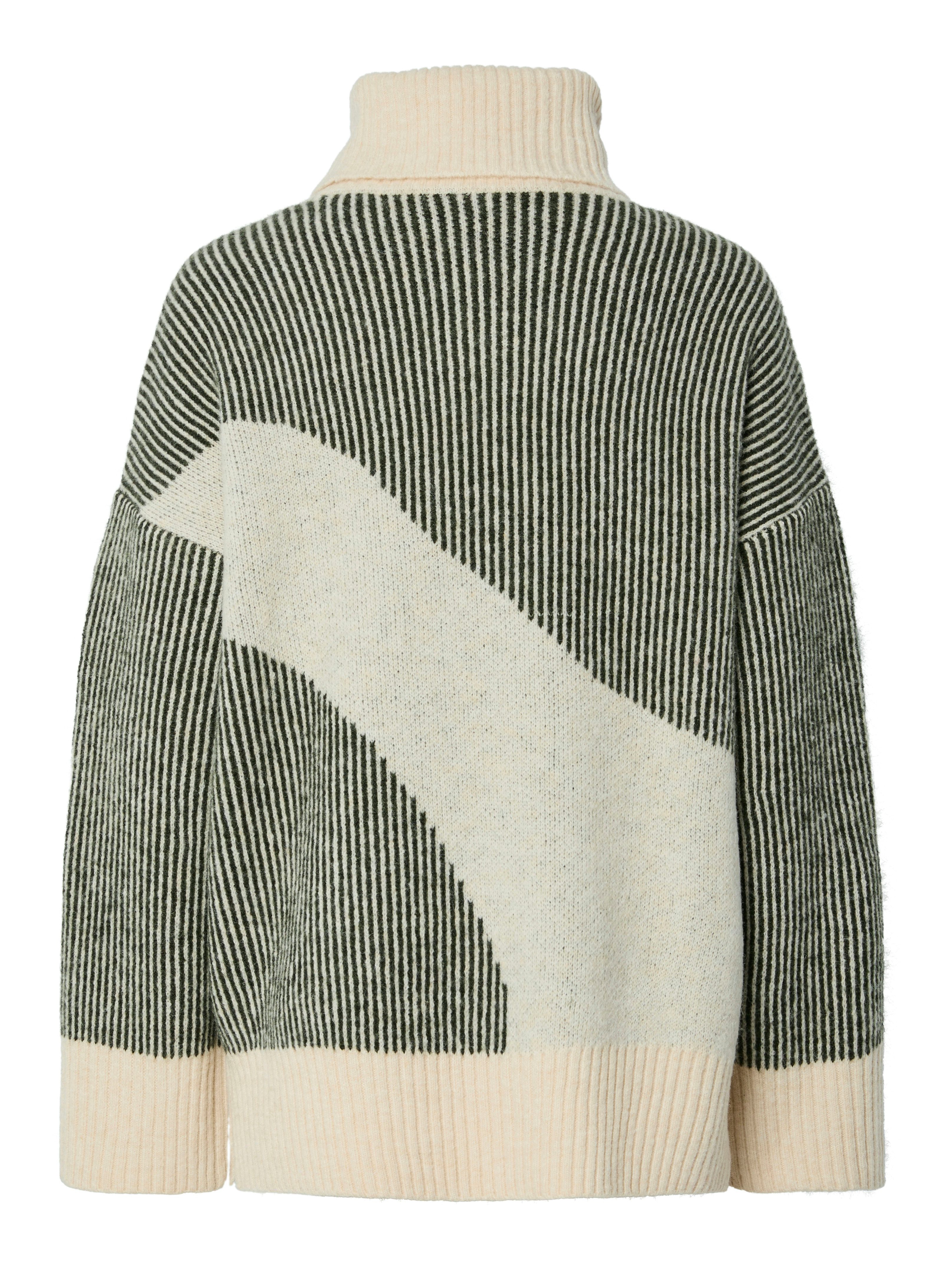 pieces Rollkragenpullover PCLINNA ROLL NECK LOOSE KNIT PWP BC im Colorblock günstig online kaufen