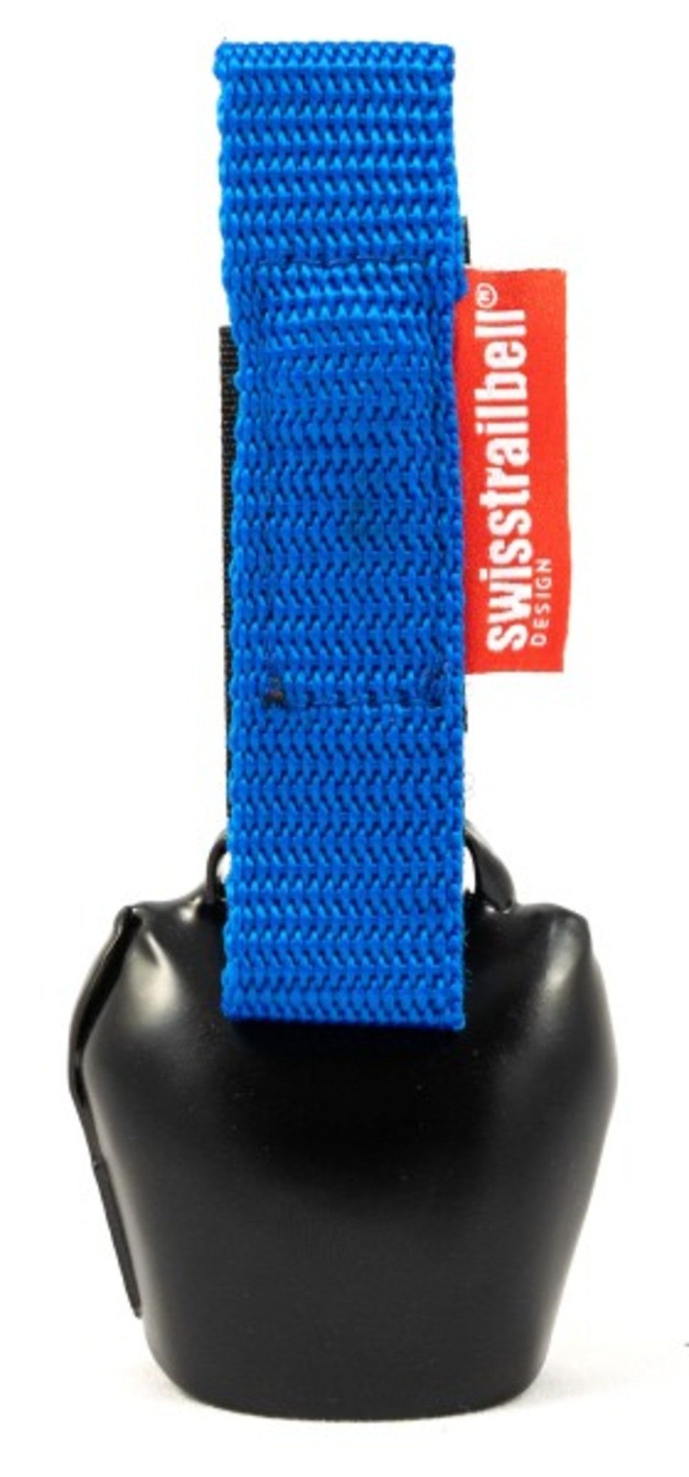 swisstrailbell Fahrradklingel Black, blauer MTB, hell-blaues Band, Trailbell, Bear Bell
