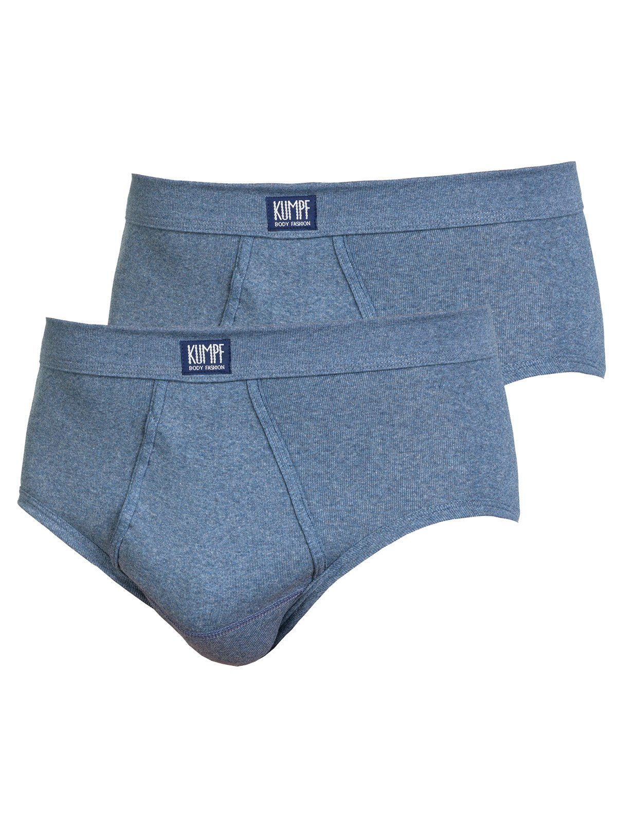 KUMPF Slip 2er Sparpack Herren Slip Workerwear (Spar-Set, 2-St) mit eingriff blau-melange
