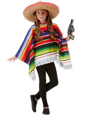 Smiffys Kostüm Mexikanischer Poncho Kostüm für Kinder, Knallbunter Überwurf für die Fiesta Mexicana