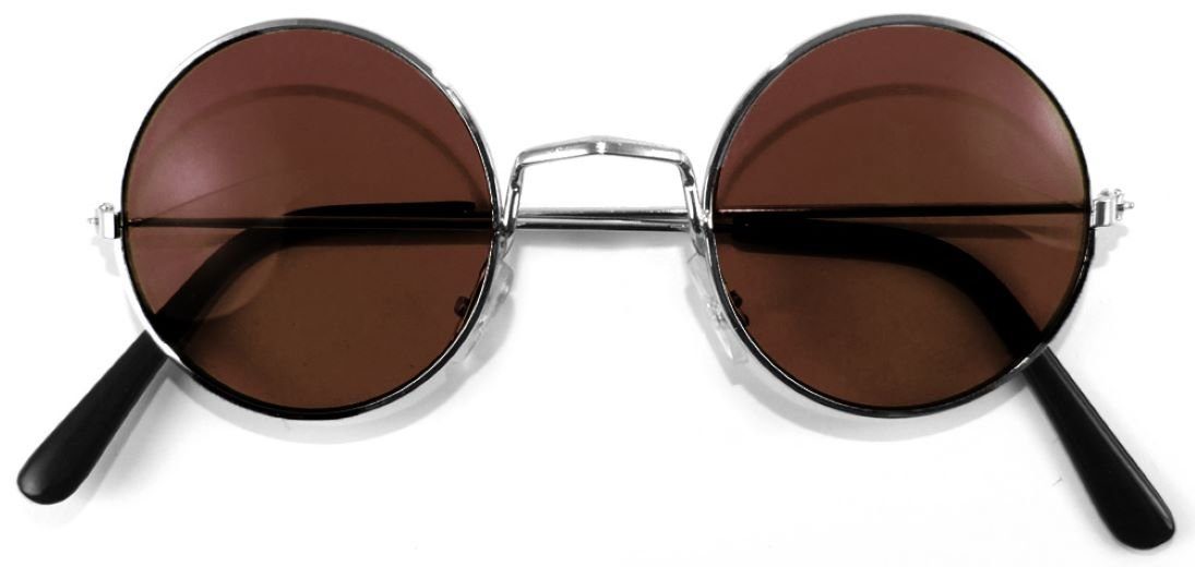 Das Kostümland Kostüm Lennon Brille Nickelbrille, Braun