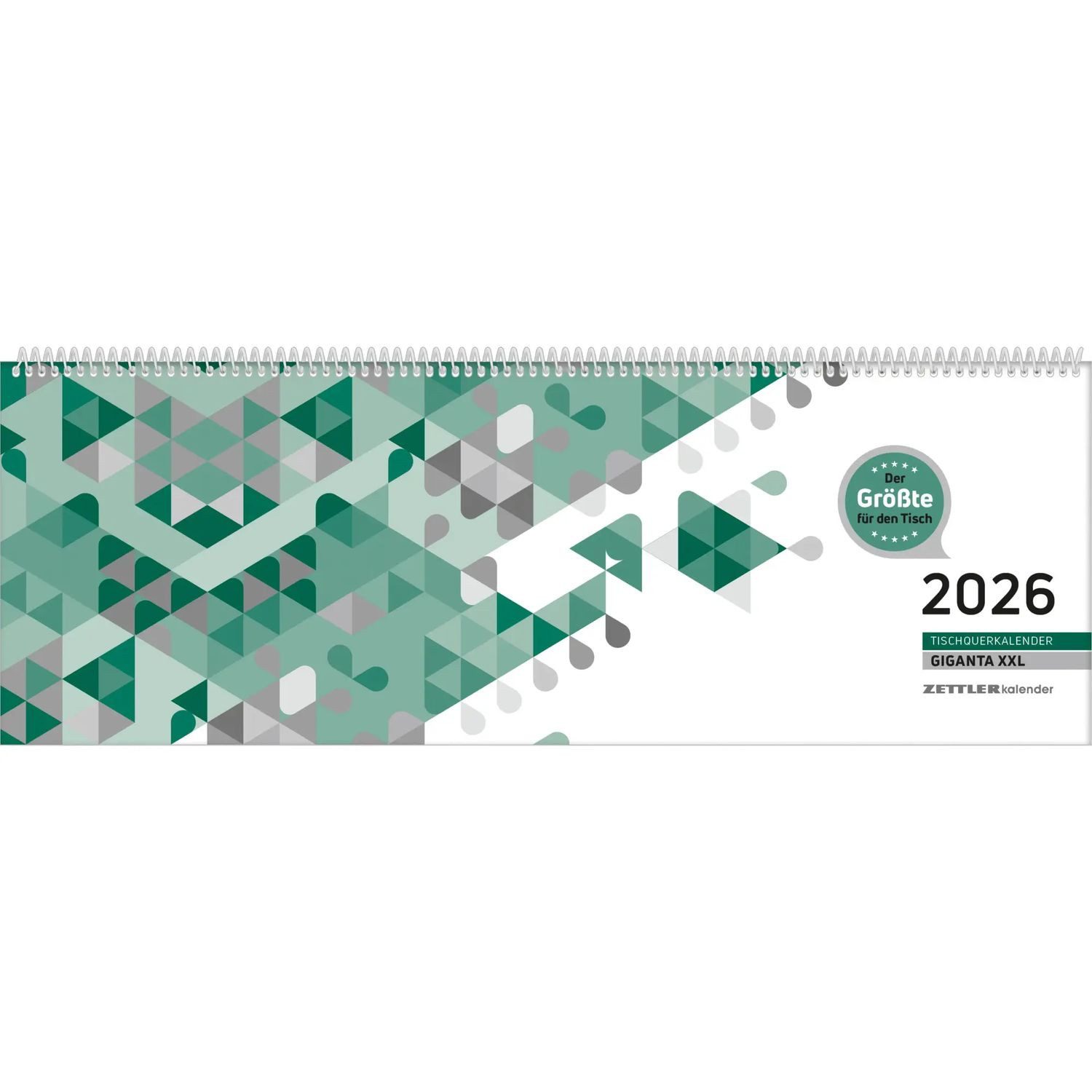 NEUMANN Querkalender Tischquerkalender Giganta XXL grün 2026 - 42,2x14,8 cm - 1 Woche...