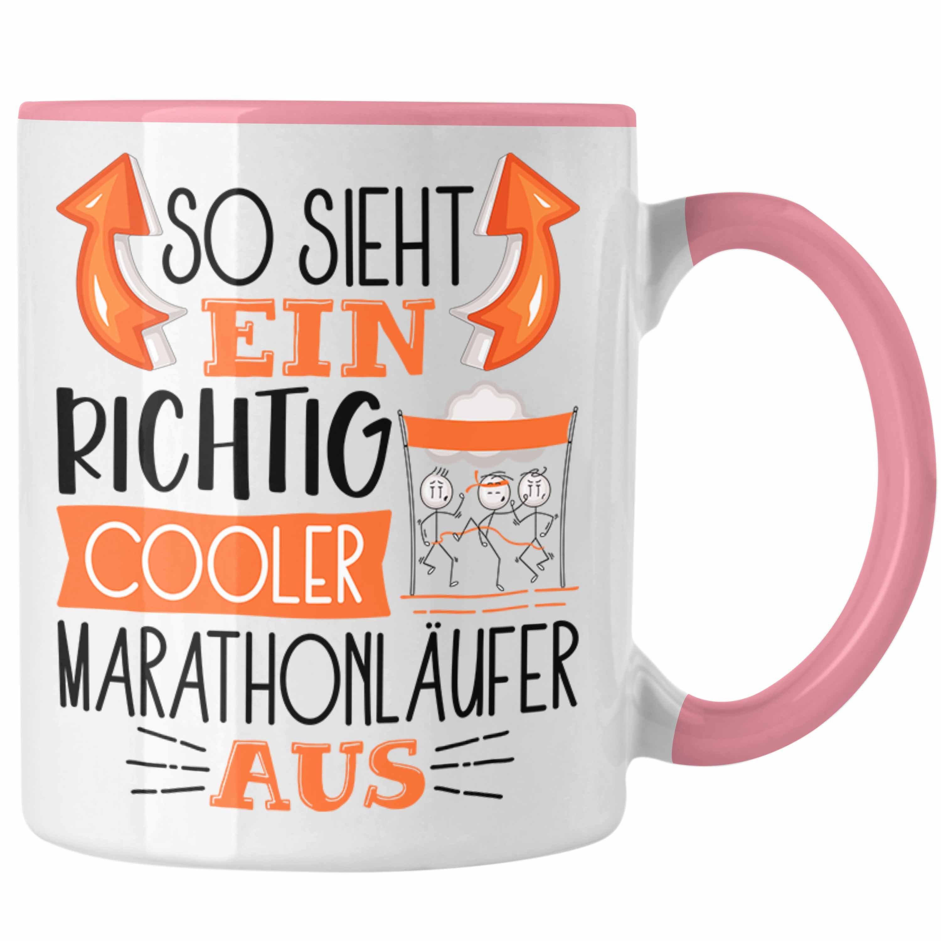 Ein Lustige Rosa Tasse Trendation So Aus Cooler Geschenk Richtig Sieht Tasse Marathonläufer