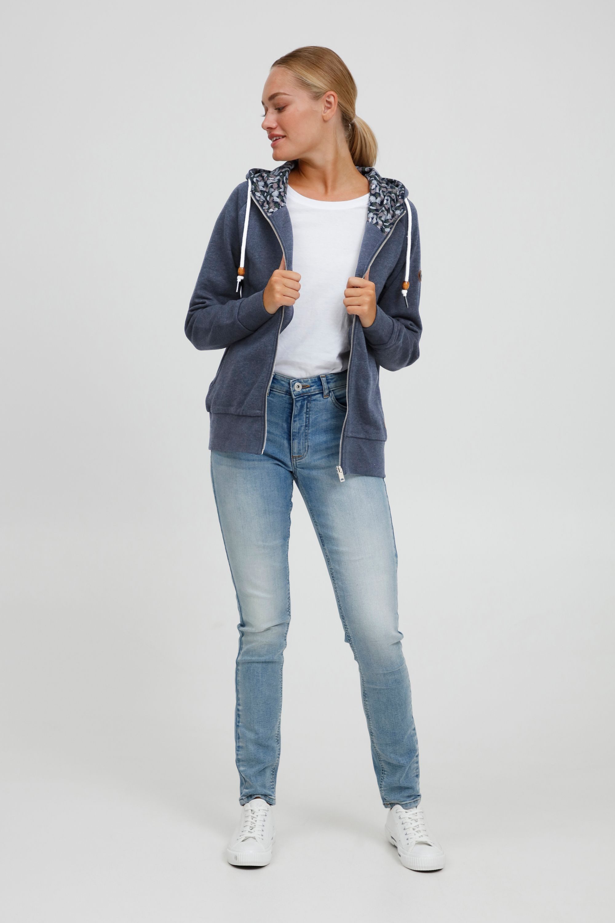 OXMO Kapuzensweatjacke OXUlla Kapuzensweatjacke mit Kordelzug günstig online kaufen