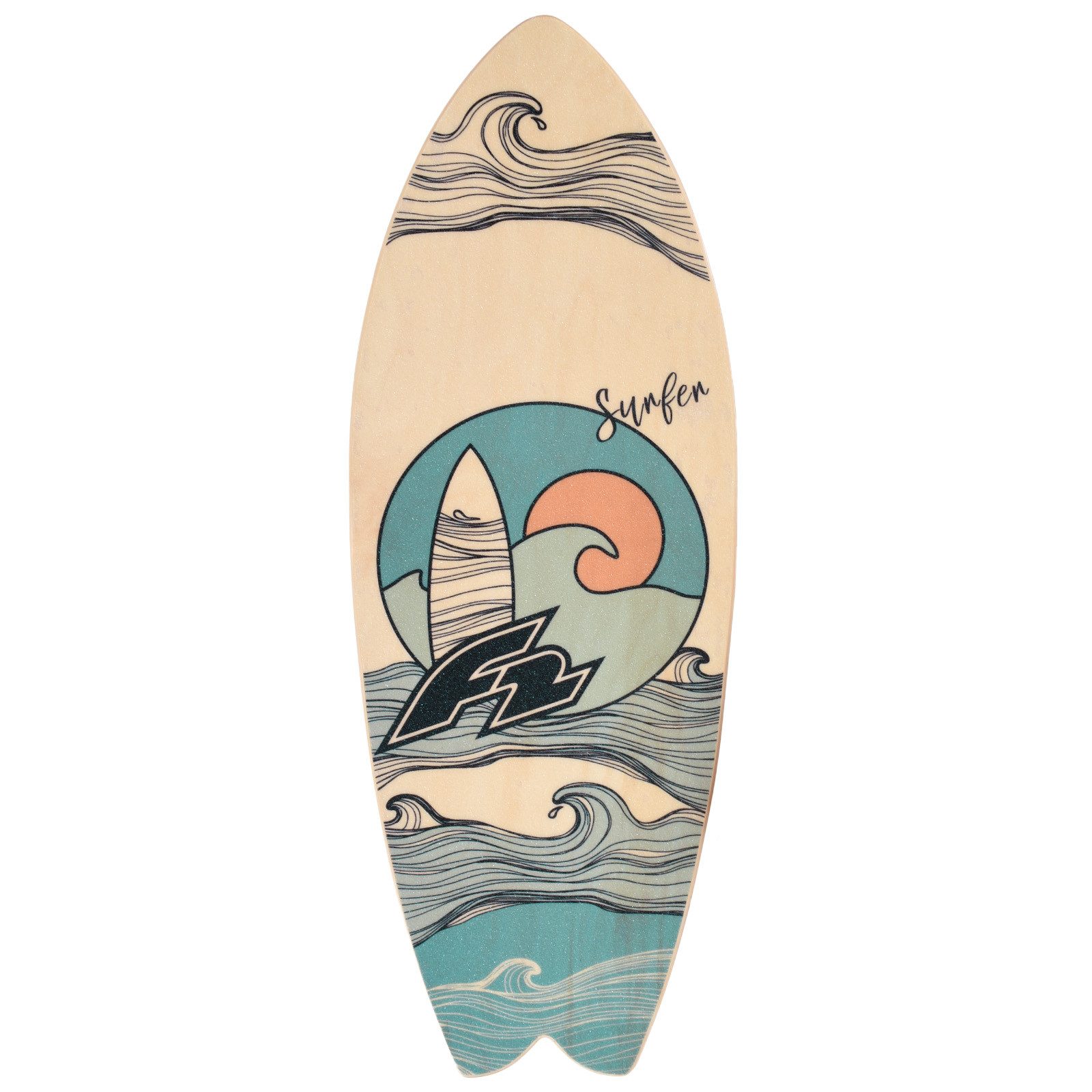 F2 Balanceboard F2 Set Balance Board Surfer 87x32cm mit Korkrolle
