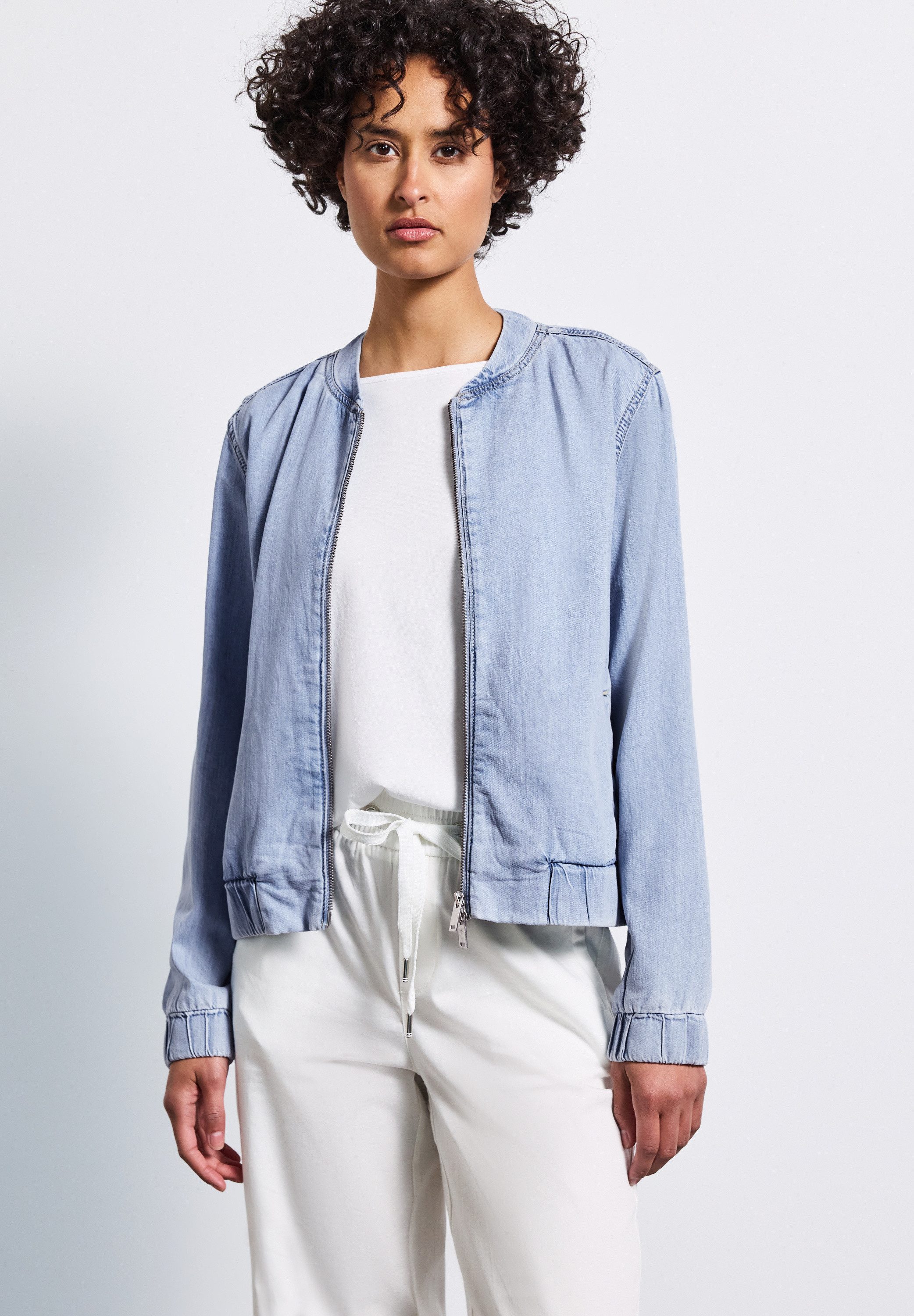 STREET ONE Blouson Jeans/Denim mit seitlichen günstig online kaufen