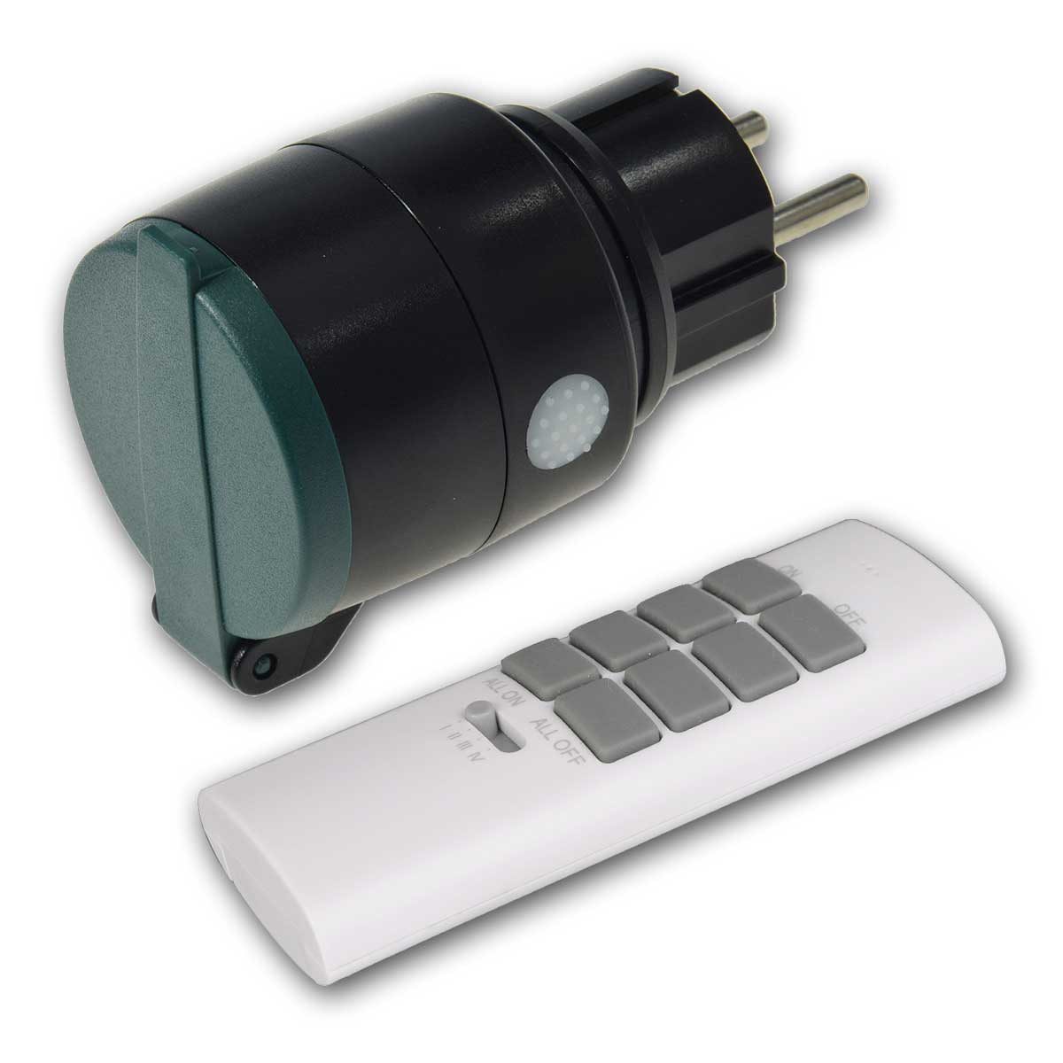 ChiliTec Funksteckdose Funksteckdose IP44 mit Fernbedienung Pilota Casa