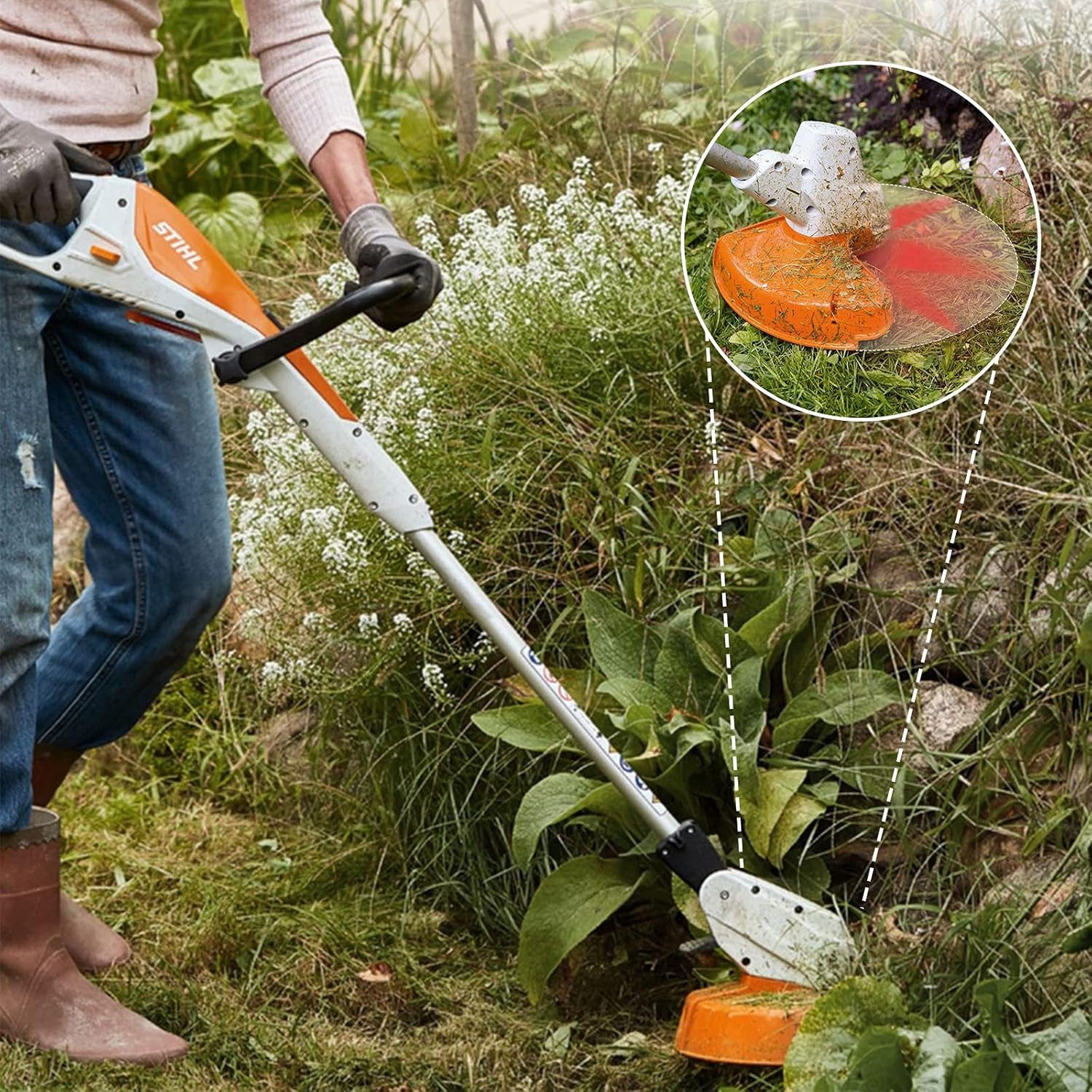 FELIXLEO Motorsensenmesser 100 Ersatzmesser Kunststoff für Rasentrimmer Set Akku-Rasentrimmer (100-St)