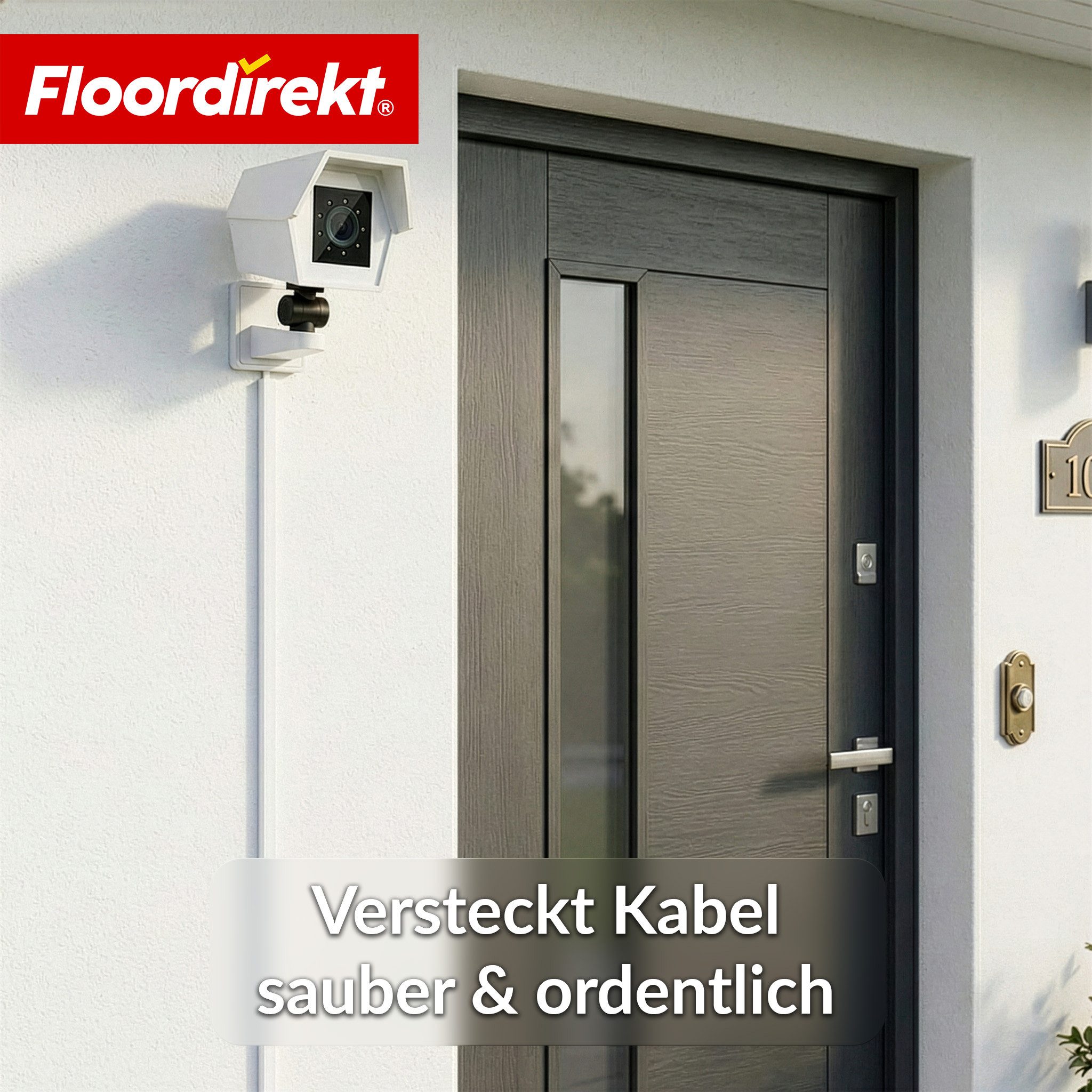 Floordirekt Kabelkanal Oskar selbstklebend 10 x 1 m, Kabelleiste Weiß für TV Wand (Kabelführung ideal im Wohnzimmer und Büro, Kabelabdeckung für Homeoffice Schreibtisch), weiß, verschiedene Größen