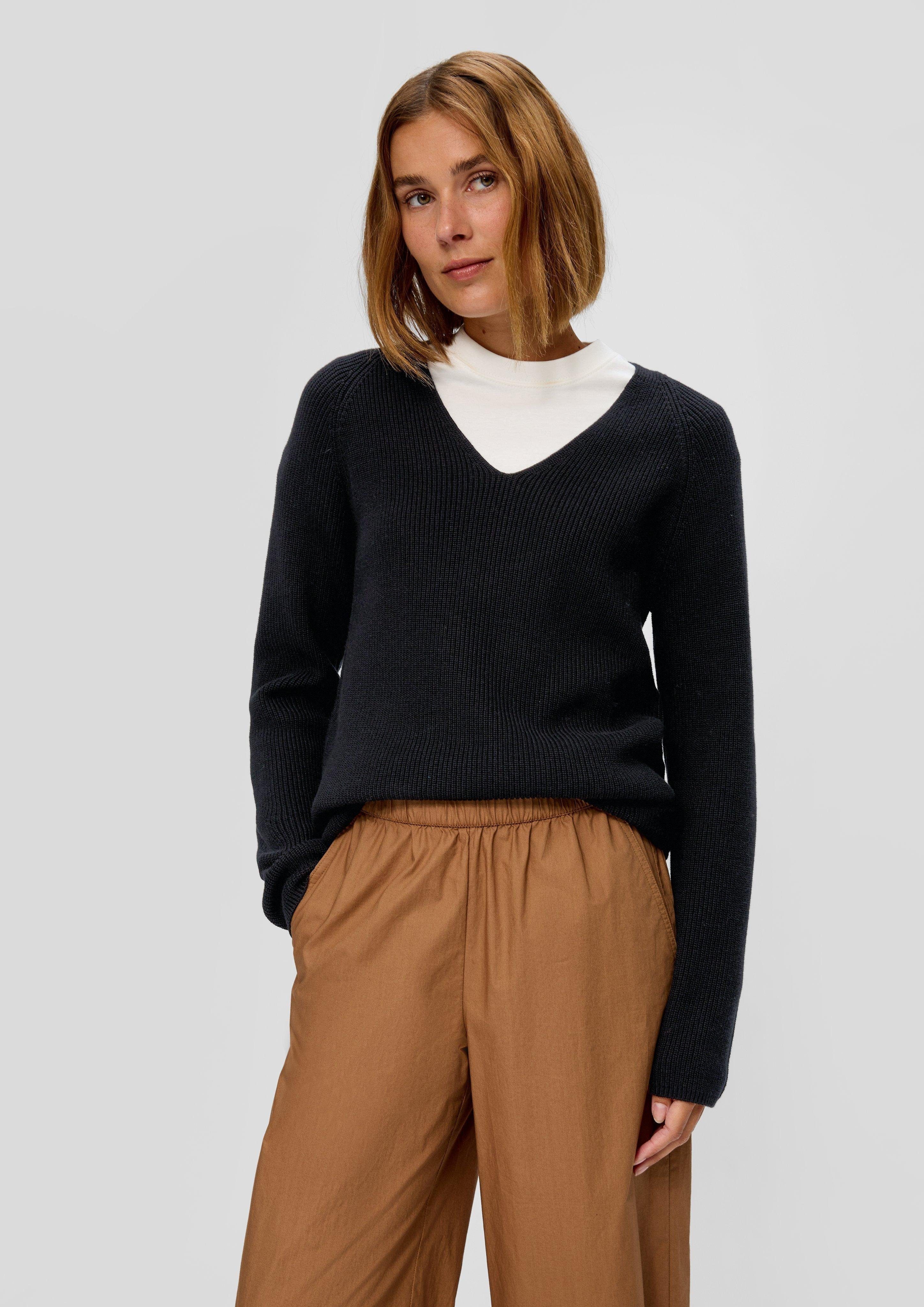s.Oliver Strickpullover Strickpullover mit Raglanärmeln günstig online kaufen