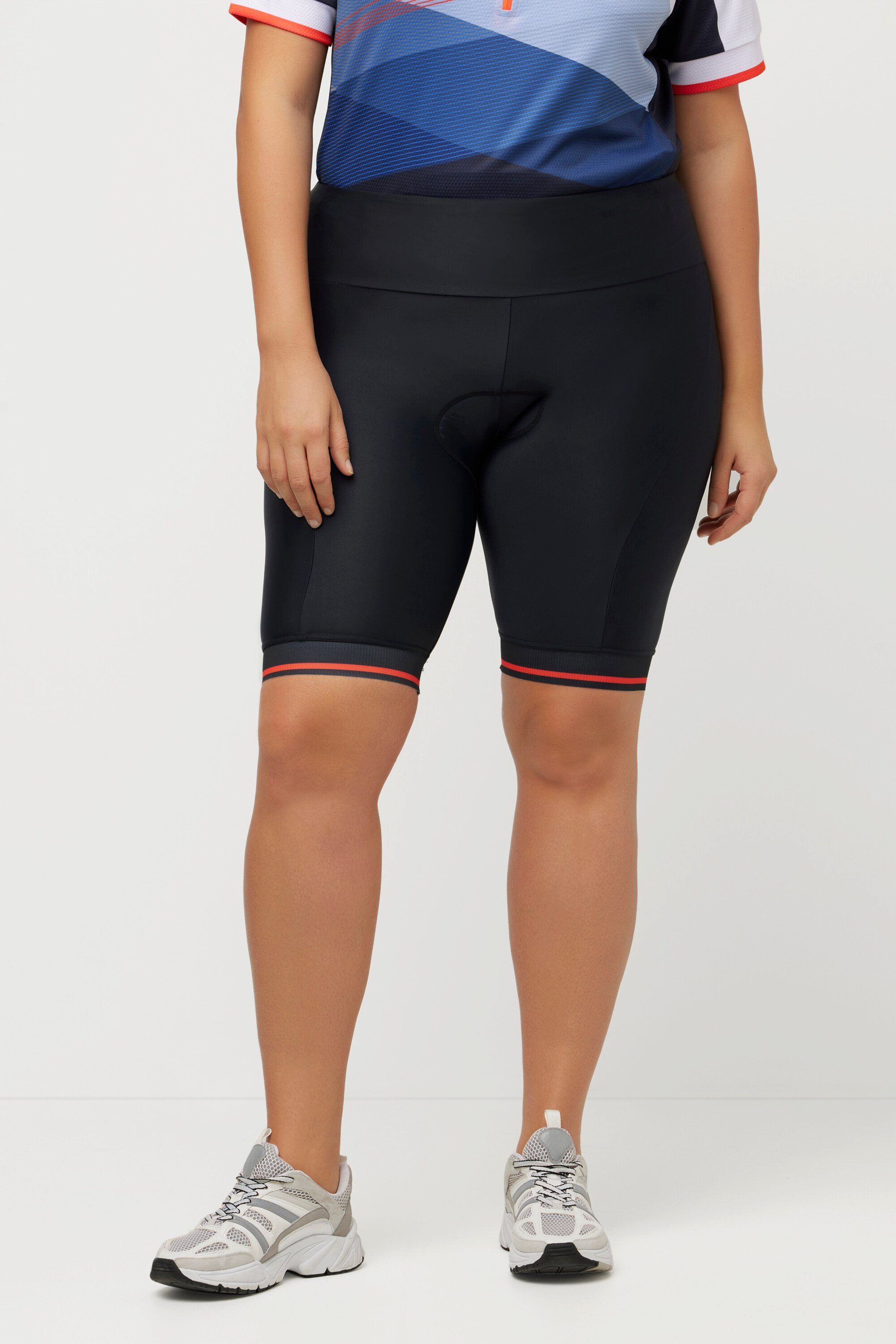 Ulla Popken Polster Radfahr-Bermudaleggings Stretch Radlerhose marine Reflektor